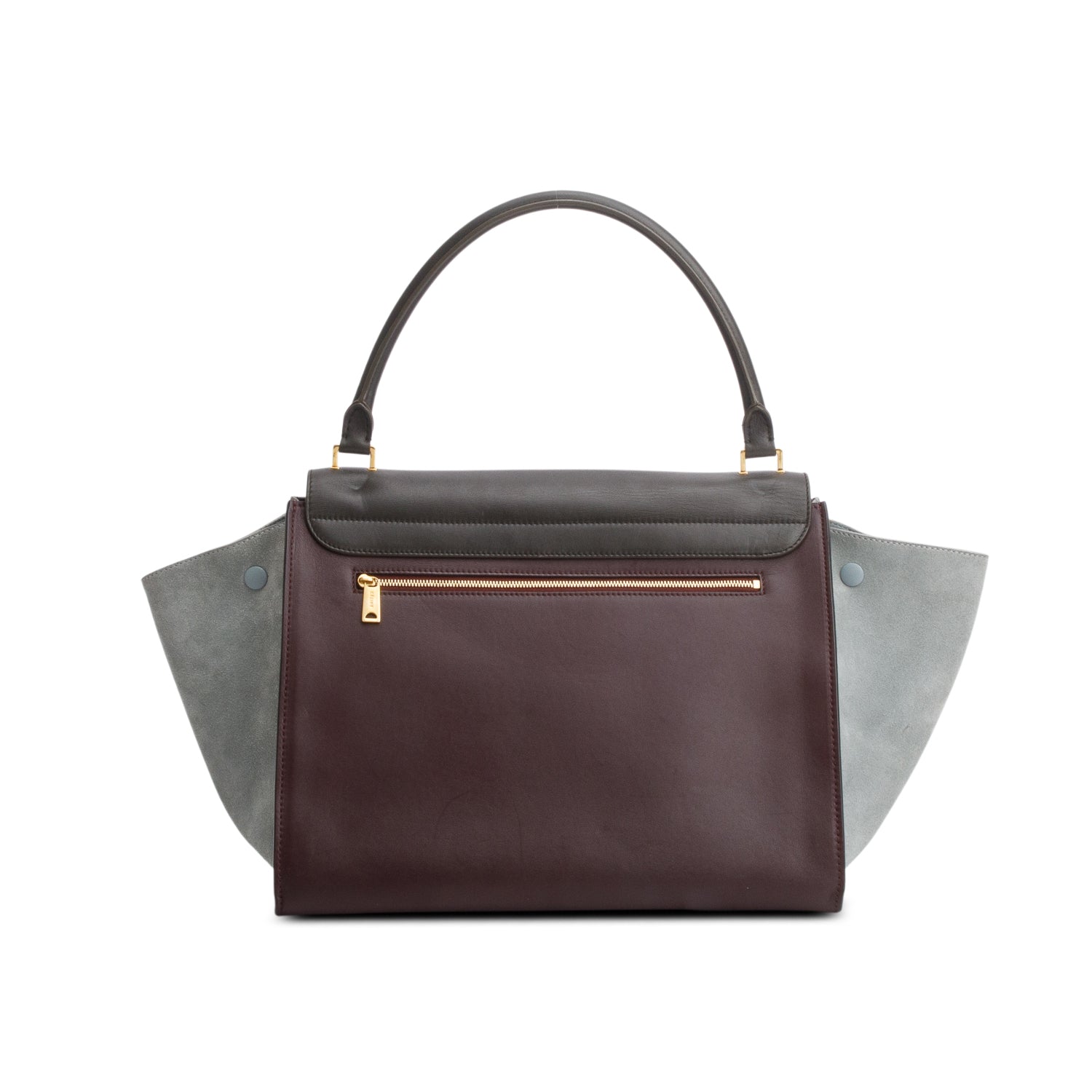 Celine Tri-Color Smooth Calfskin Suede Large Trapeze Bag