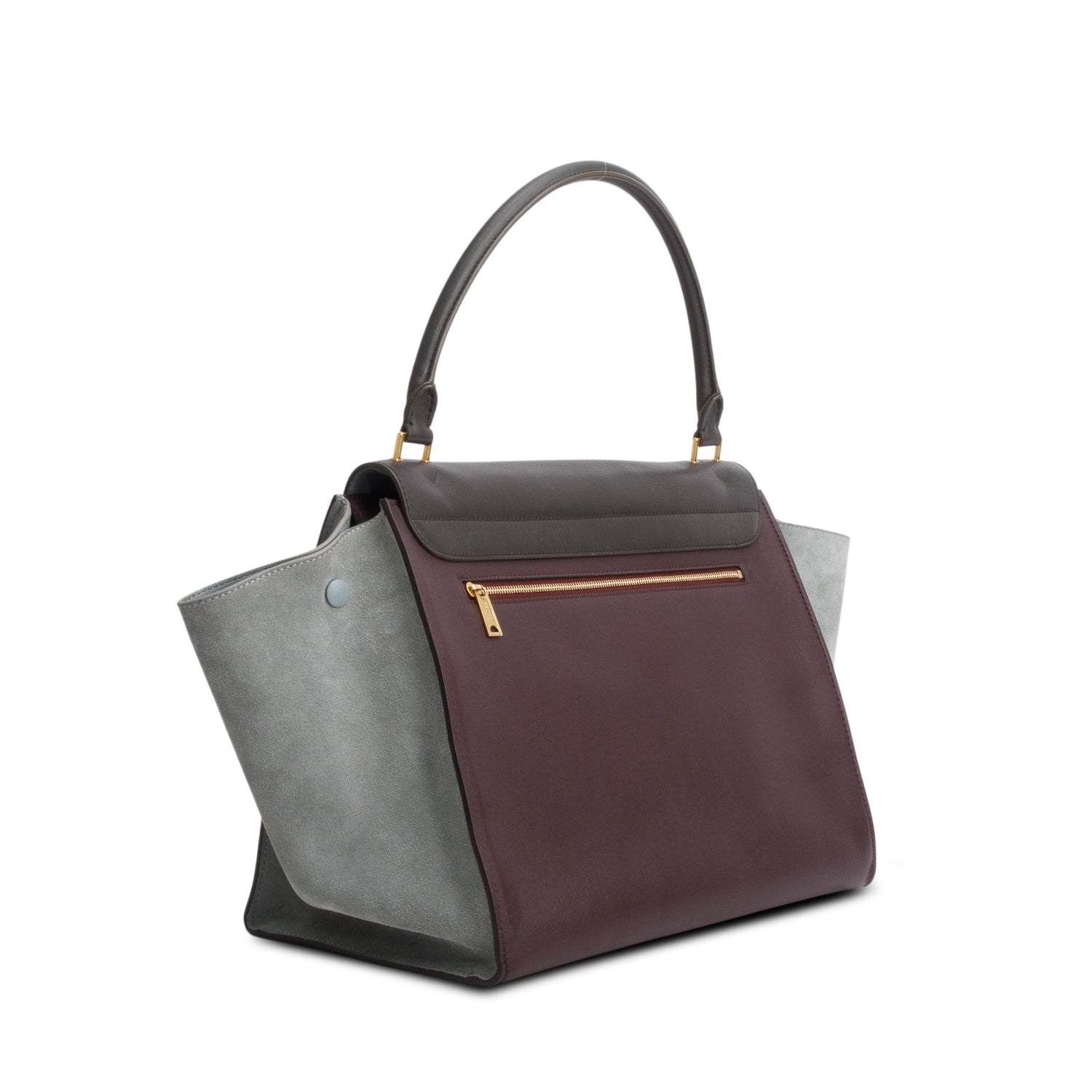 Celine Tri-Color Smooth Calfskin Suede Large Trapeze Bag