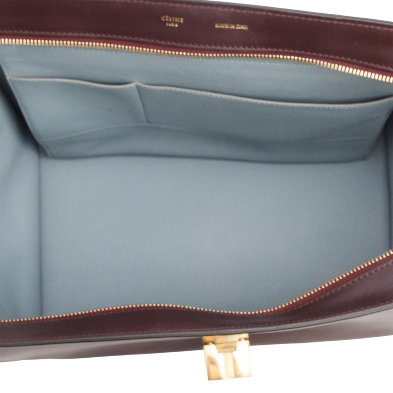 Celine Tri-Color Smooth Calfskin Suede Large Trapeze Bag