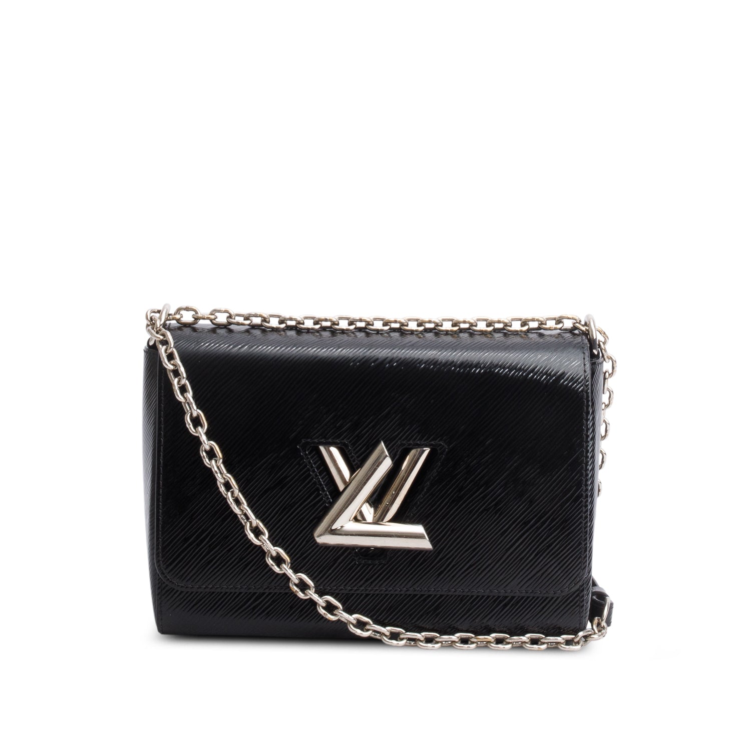 Louis Vuitton Black Patent Epi Leather Twist Shoulder Bag MM