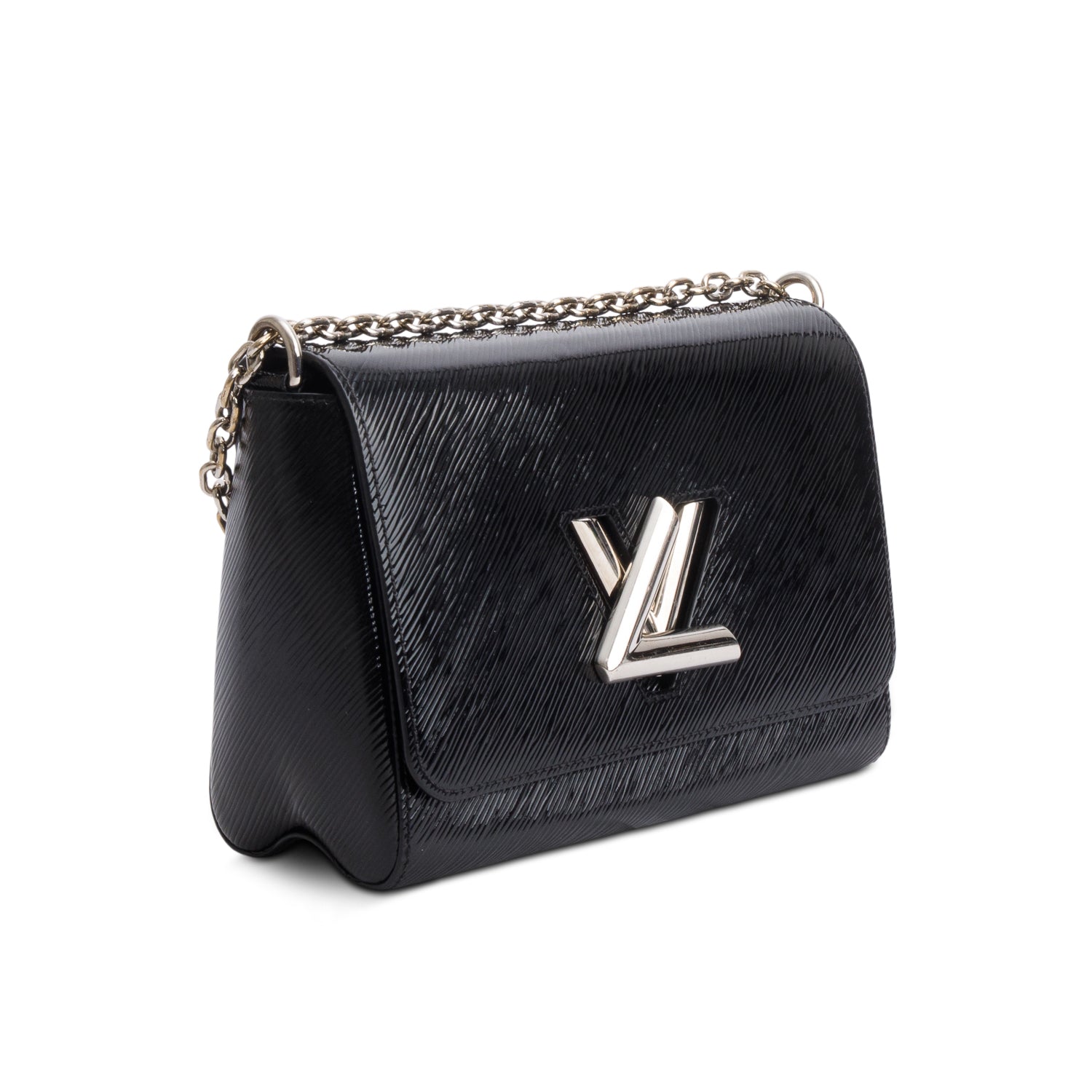 Louis Vuitton Black Patent Epi Leather Twist Shoulder Bag MM