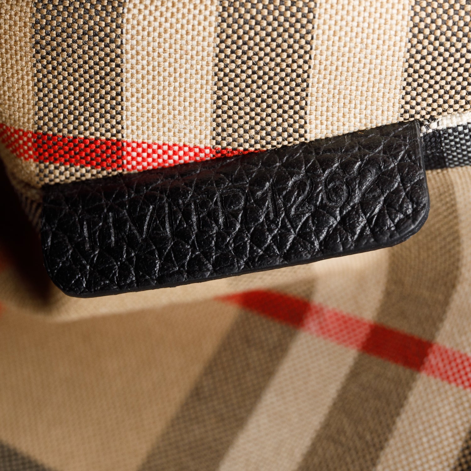 Burberry Black Coated Canvas Calfskin Vintage Check Medium Note Crossbody Bag