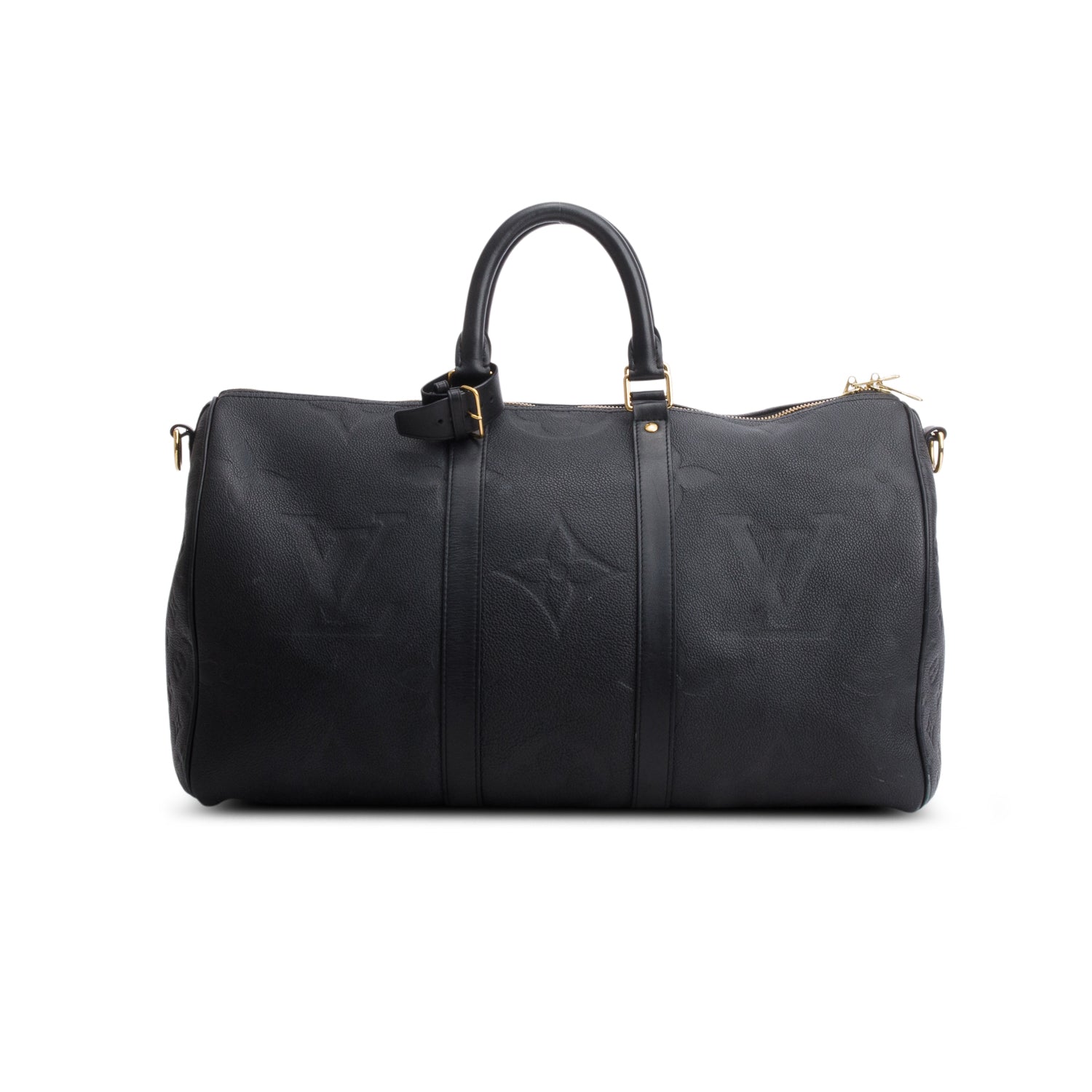Louis Vuitton Black Empreinte Monogram Giant Keepall Bandouliere 45