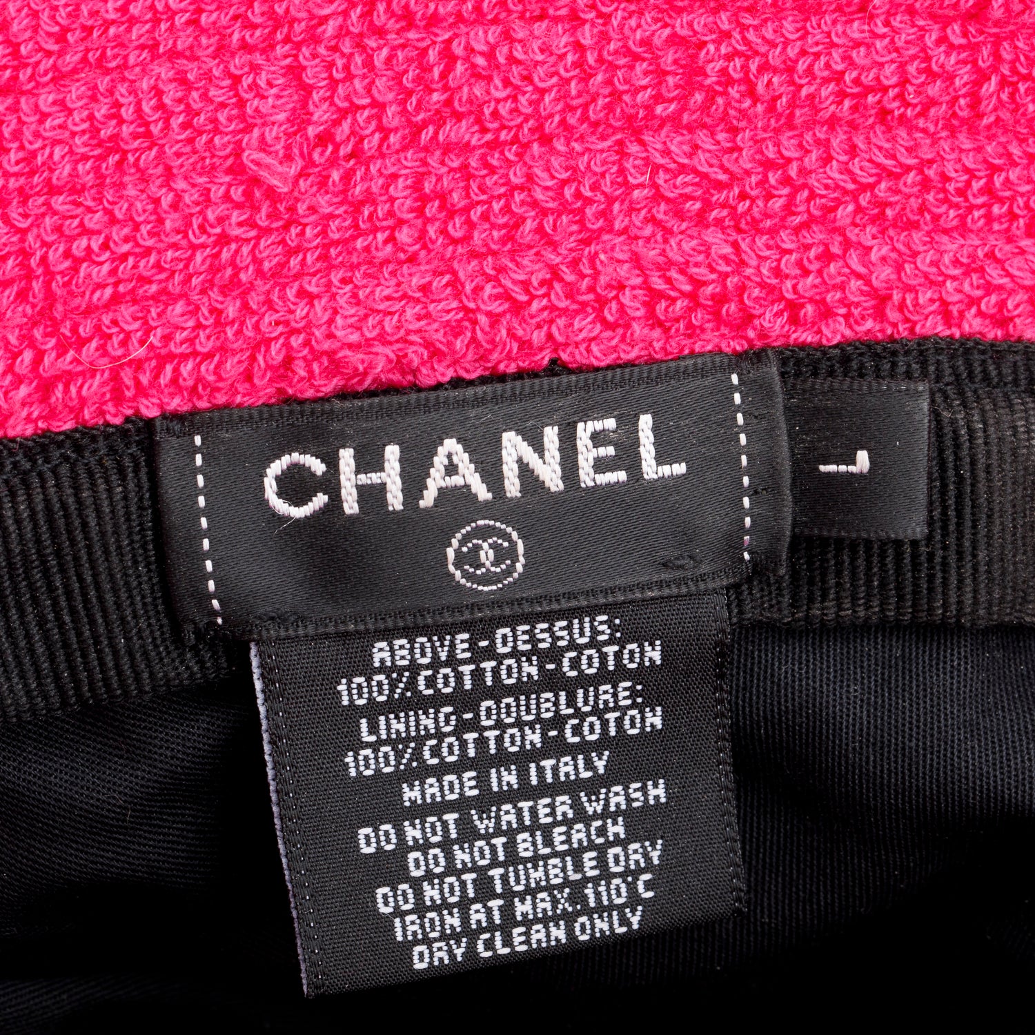 Chanel Green Terry Cloth CC Bucket Hat, Size L