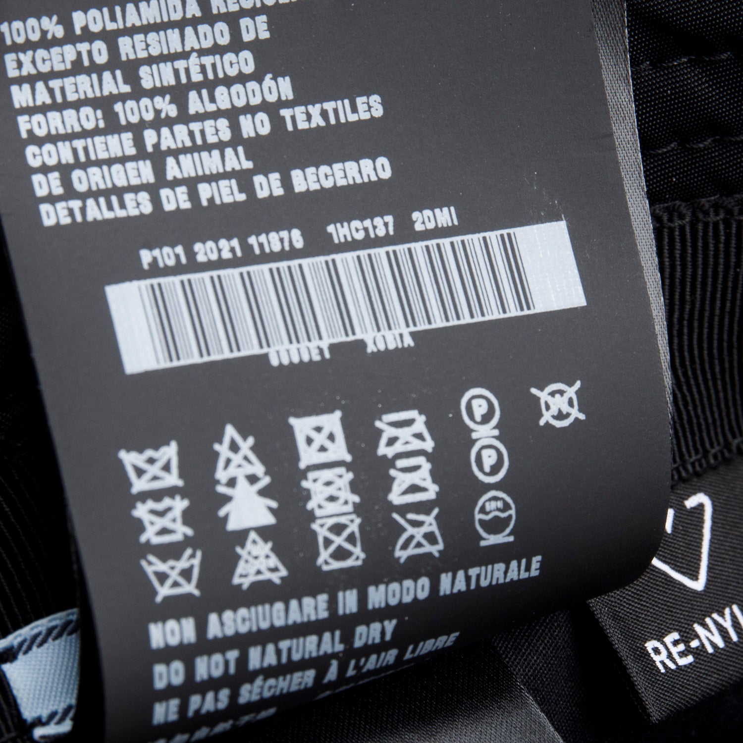 Prada Black Re-Nylon Metal Triangle Logo Bucket Hat, Size L