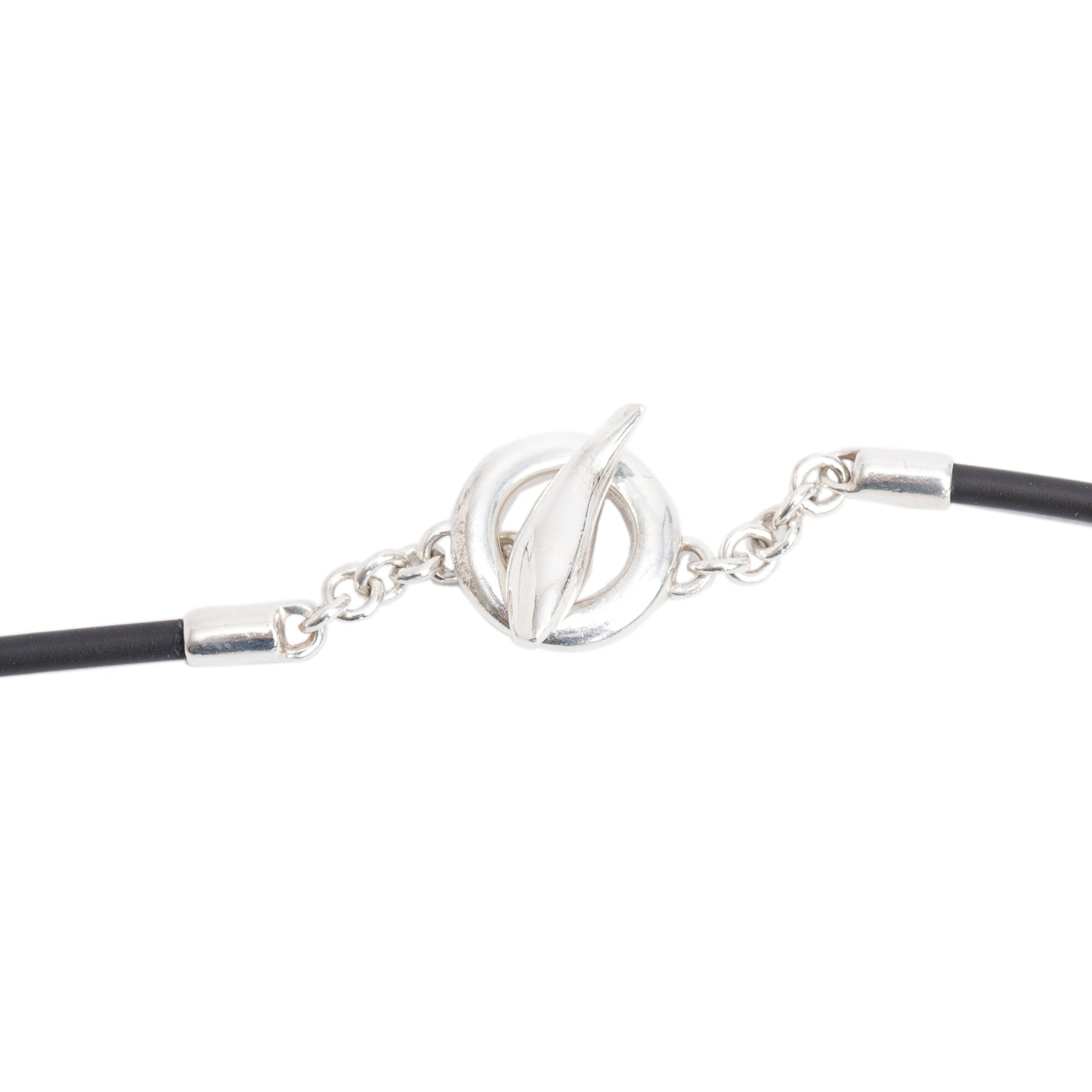 Tiffany & Co. Frank Gehry Sterling Silver Fish Pendant Cord Necklace