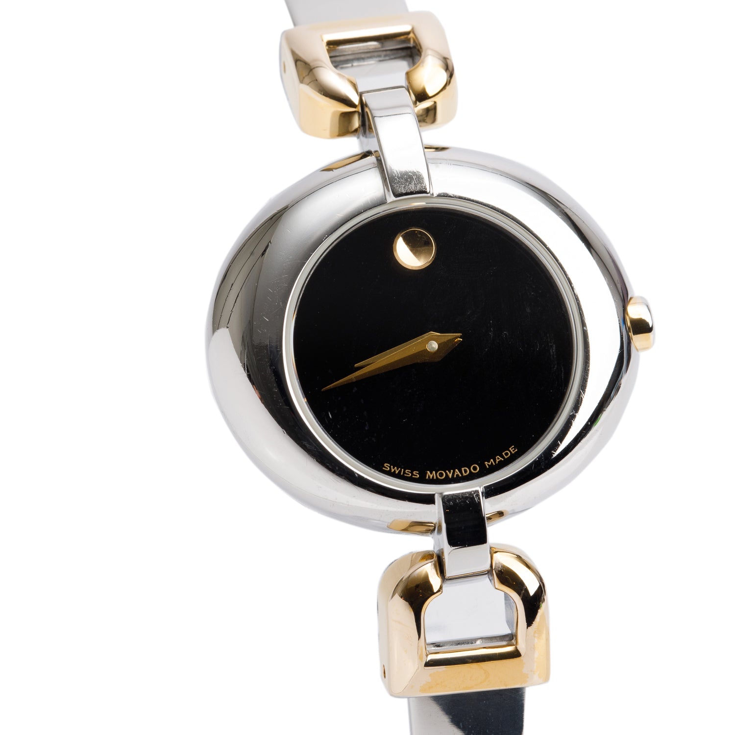 Movado Two-Tone Stainless Steel Vivo 27 MM Quartz Watch Black Dial