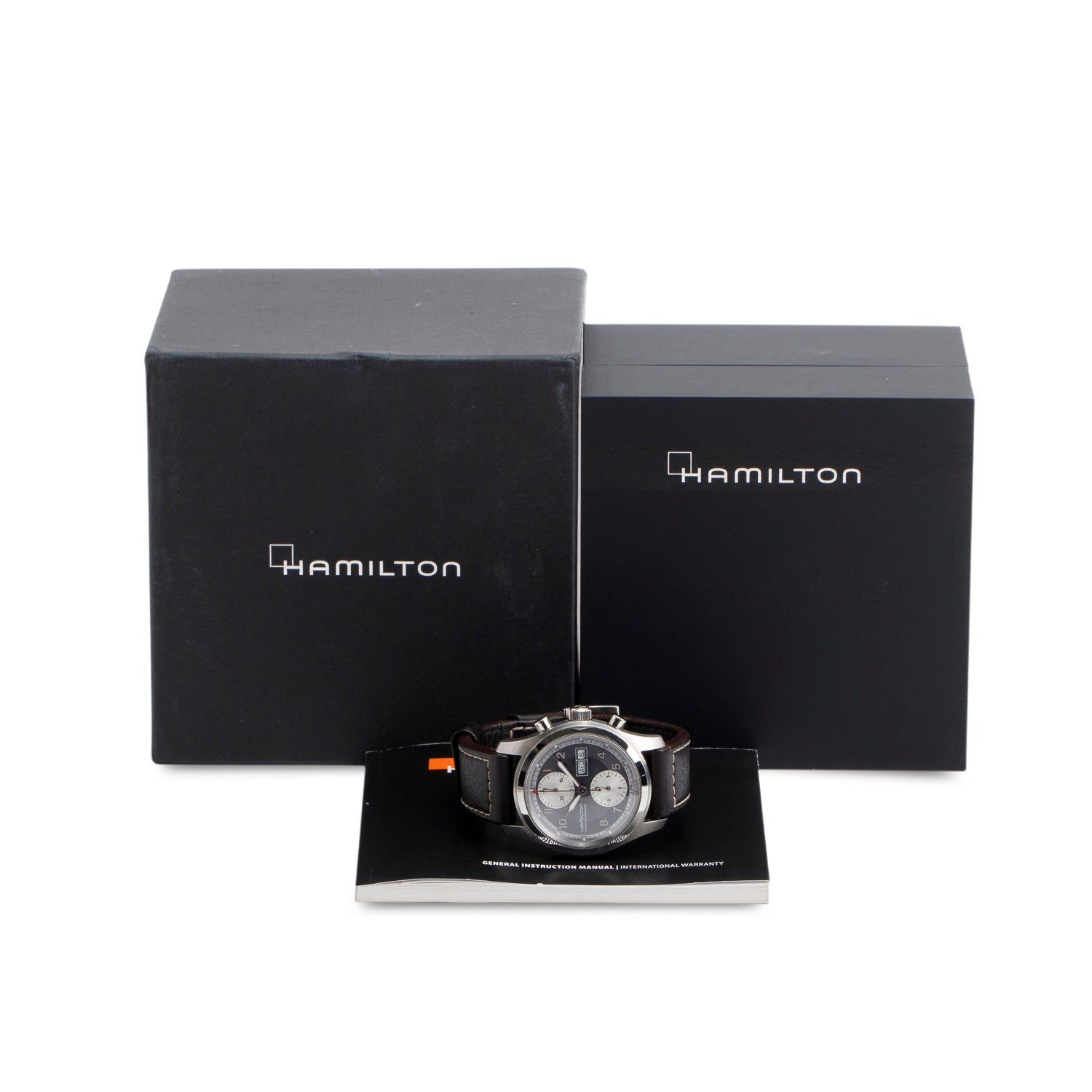 Hamilton Stainless Steel Khaki Field Chronograph 42 MM Automatic Watch Black Dial, H715660 w/ Box