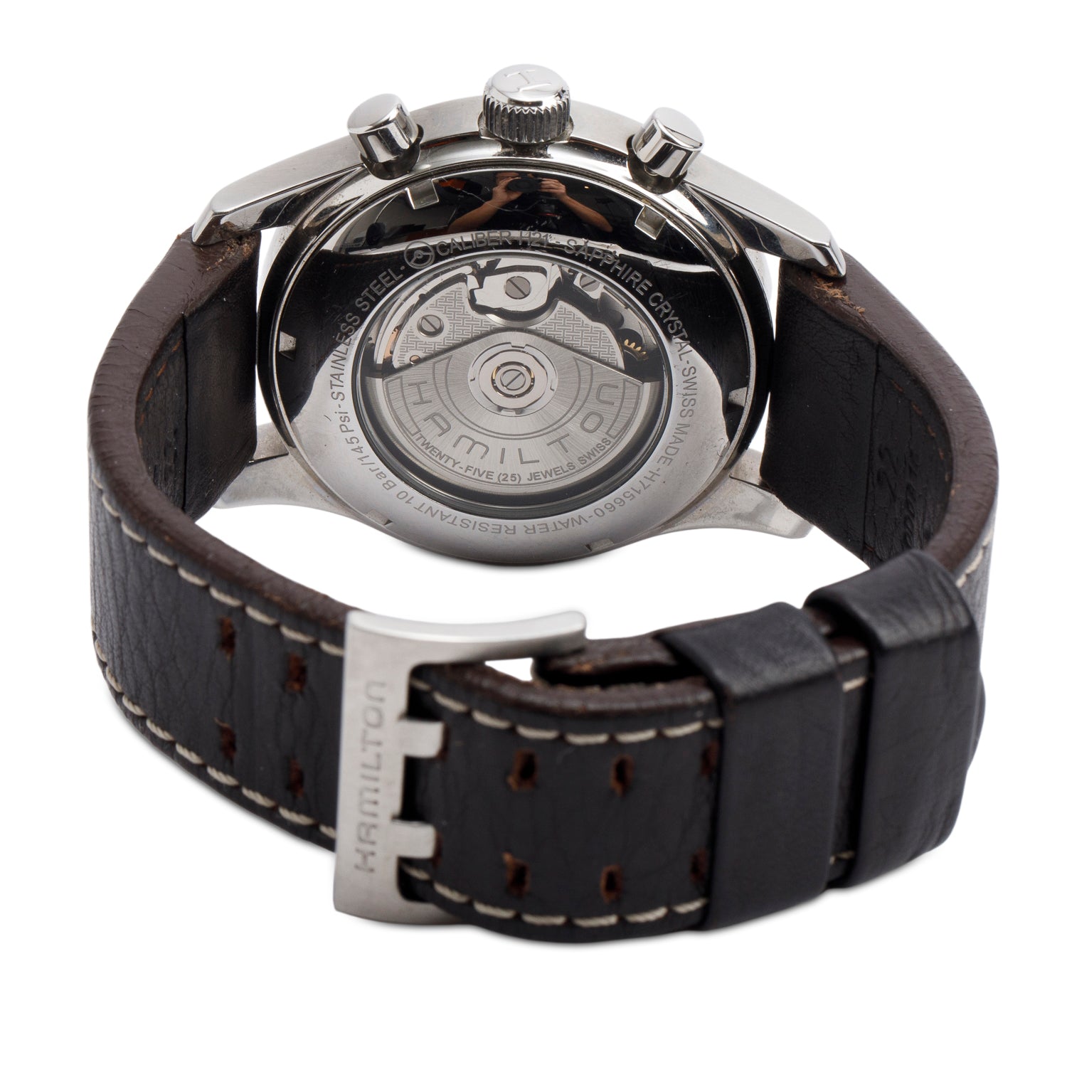 Hamilton Stainless Steel Khaki Field Chronograph 42 MM Automatic Watch Black Dial, H715660 w/ Box