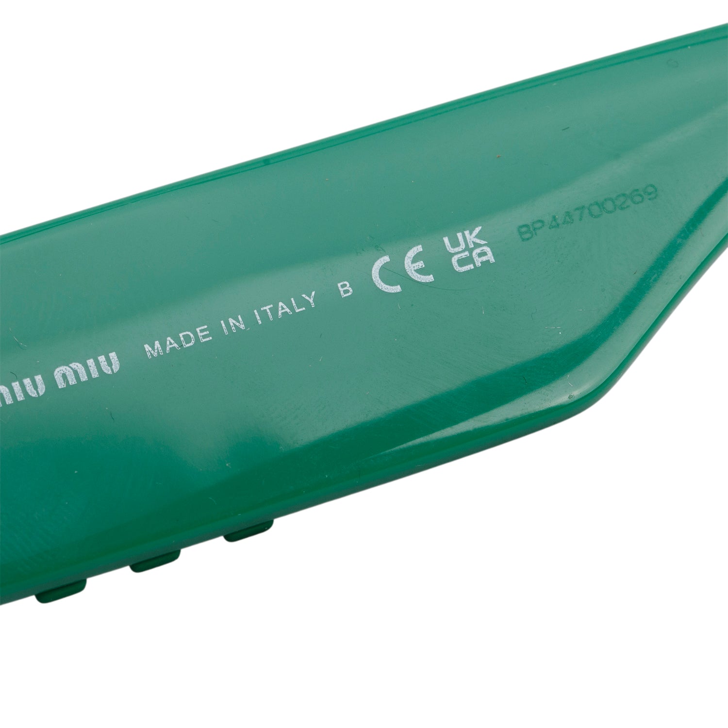Miu Miu SMO 09W Green Acetate Logo Rectangle Sunglasses w/ Box