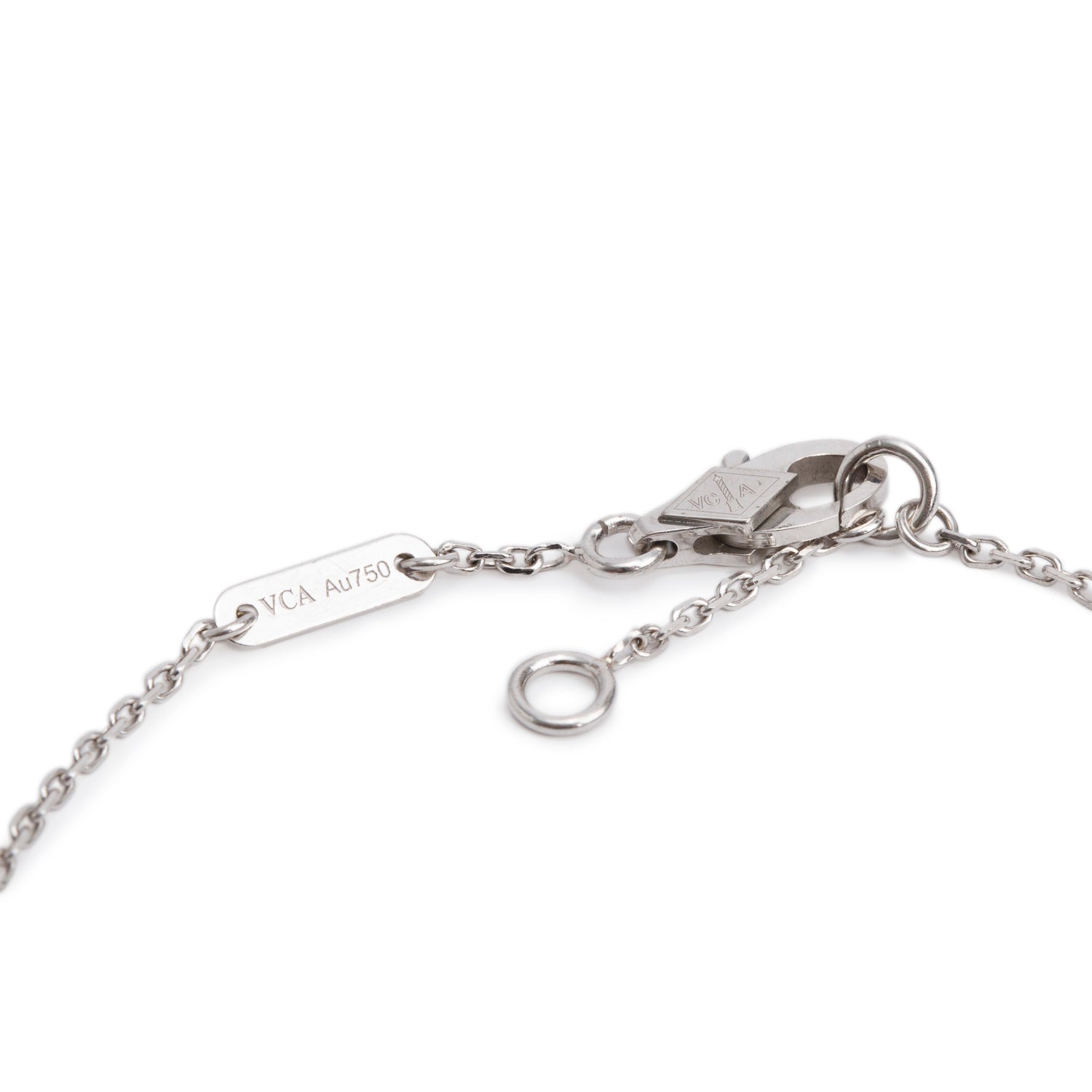 Van Cleef & Arpels 2024 18k White Gold Sweet Alhambra 1 Motif Diamond Bracelet w/ Box, Receipt & Certificate