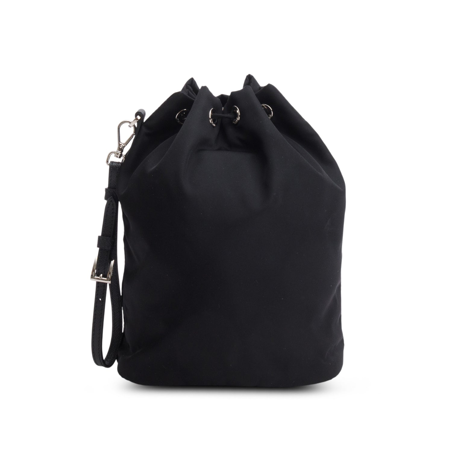 Prada Black Tessuto Nylon Mini Bucket Bag w/ Box