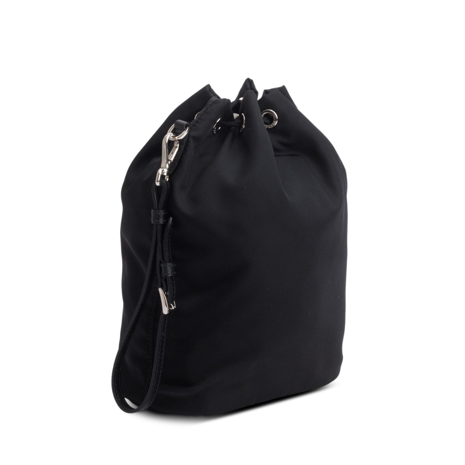 Prada Black Tessuto Nylon Mini Bucket Bag w/ Box