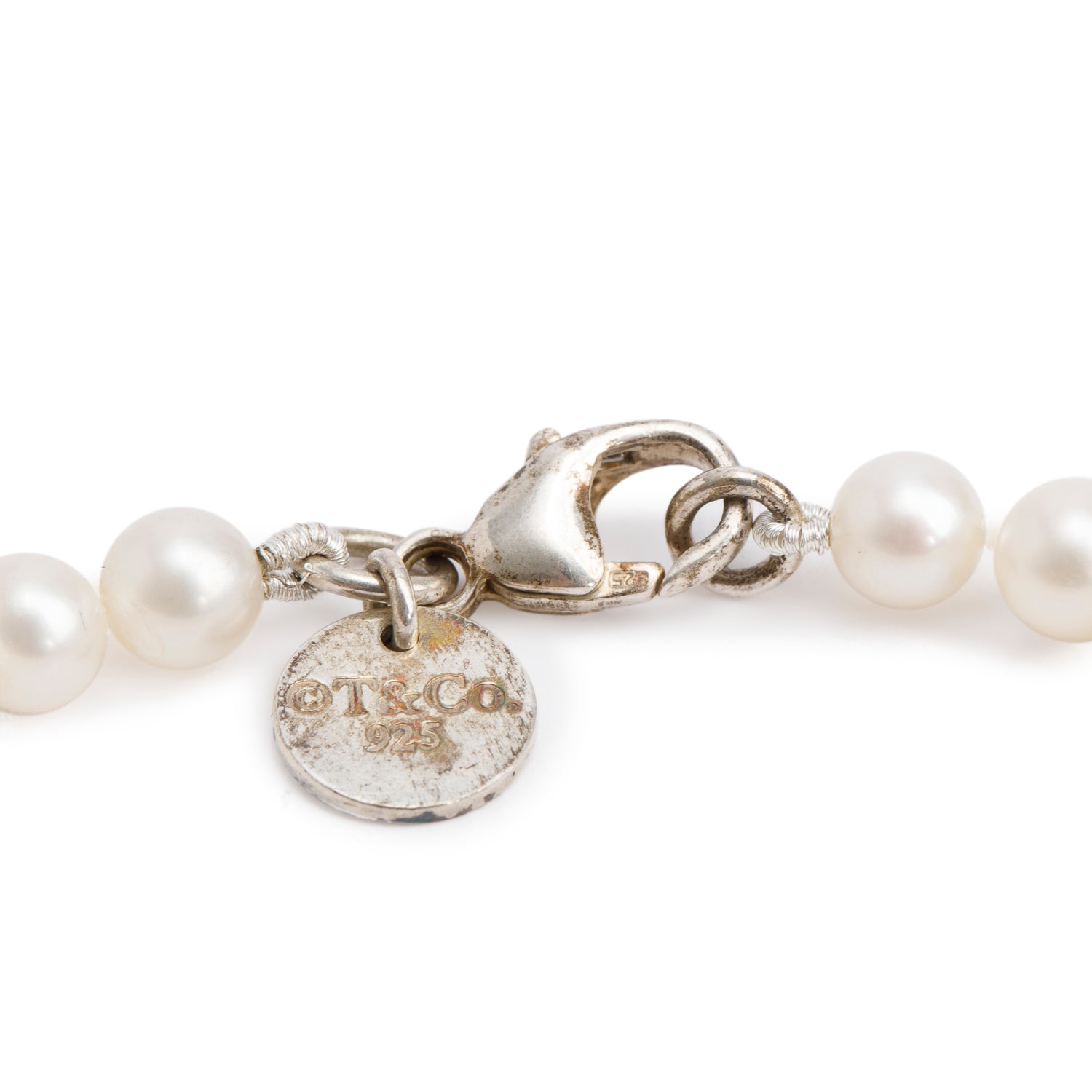 Tiffany & Co. Sterling Silver Ziegfeld Collection 5 MM Pearl Bracelet