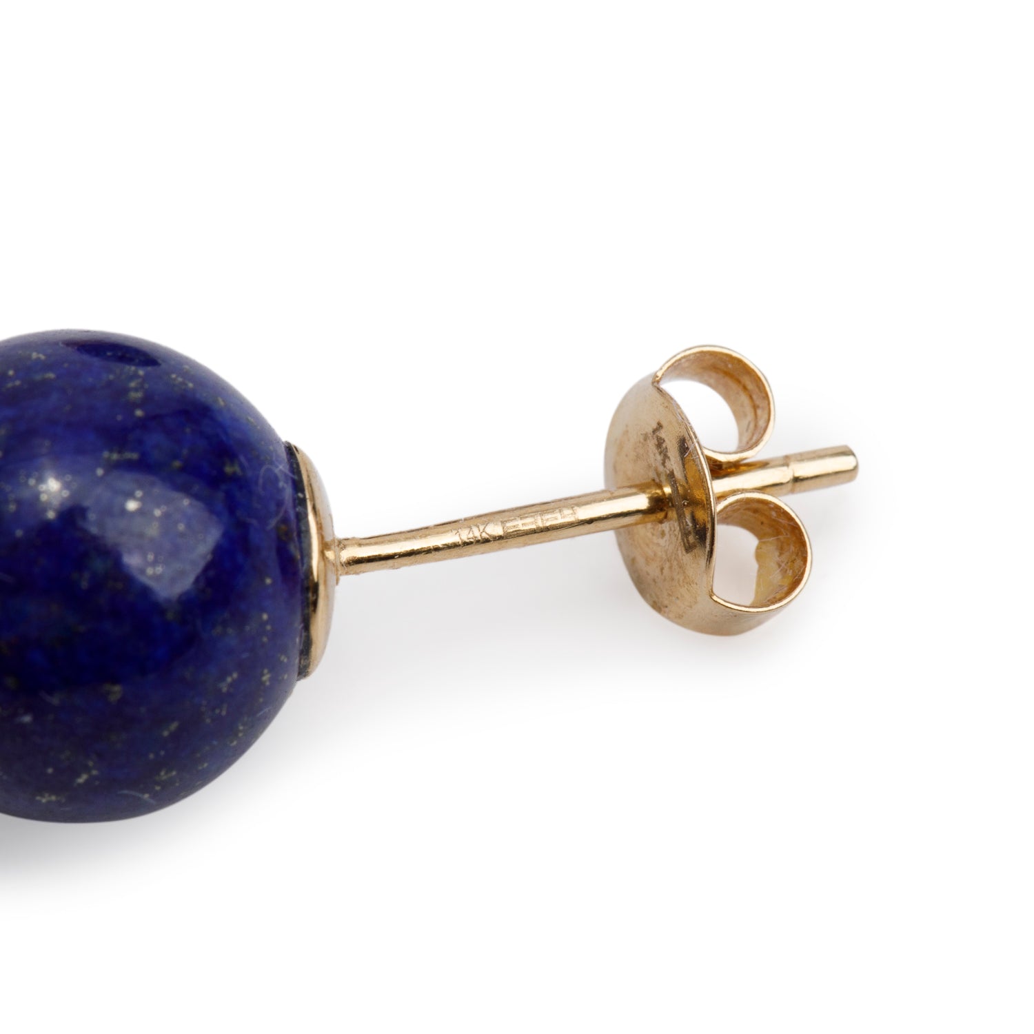 Effy 14k Yellow Gold Lapis Lazuli 10MM Button Stud Earrings w/ Box