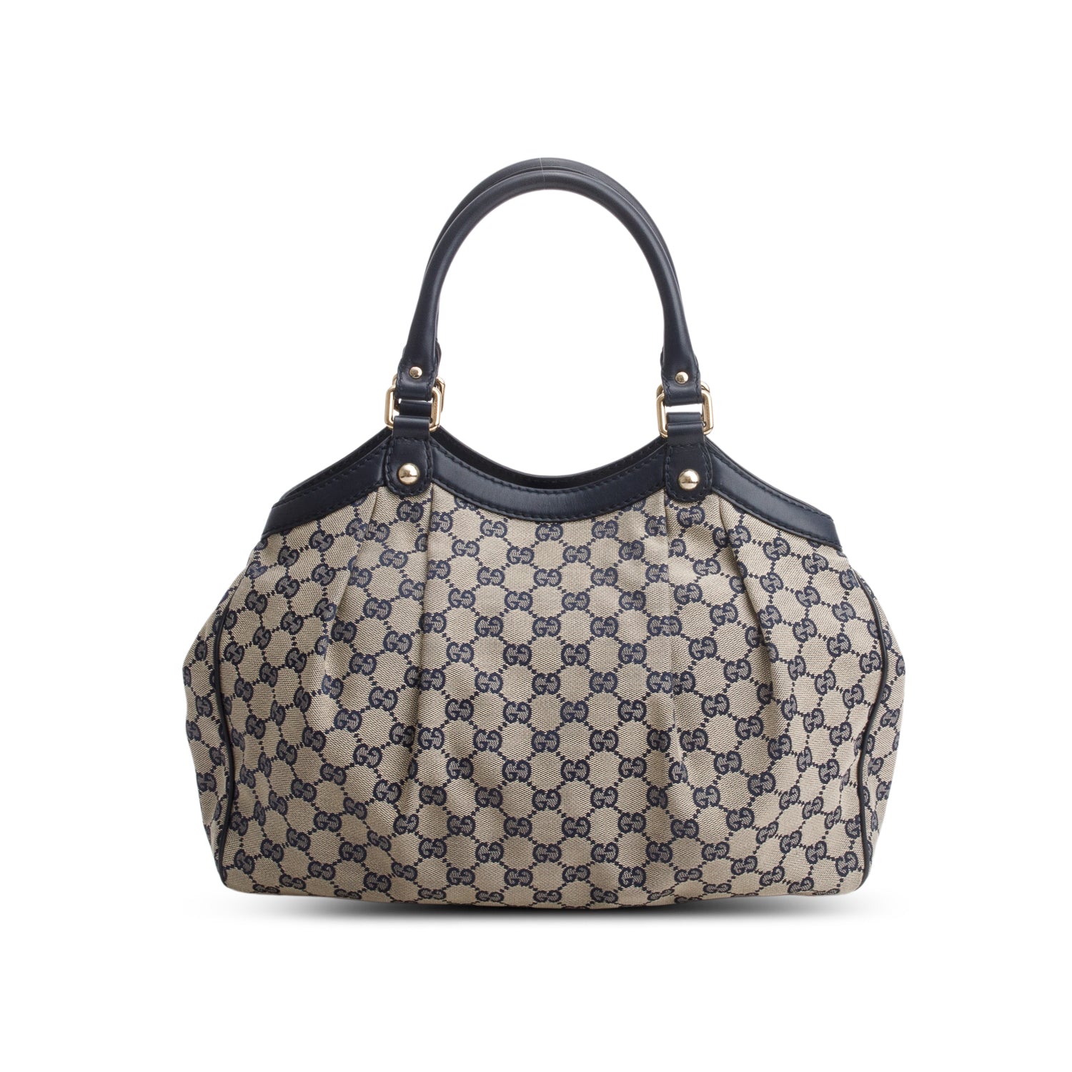 Gucci Navy Monogram Medium Sukey Tote
