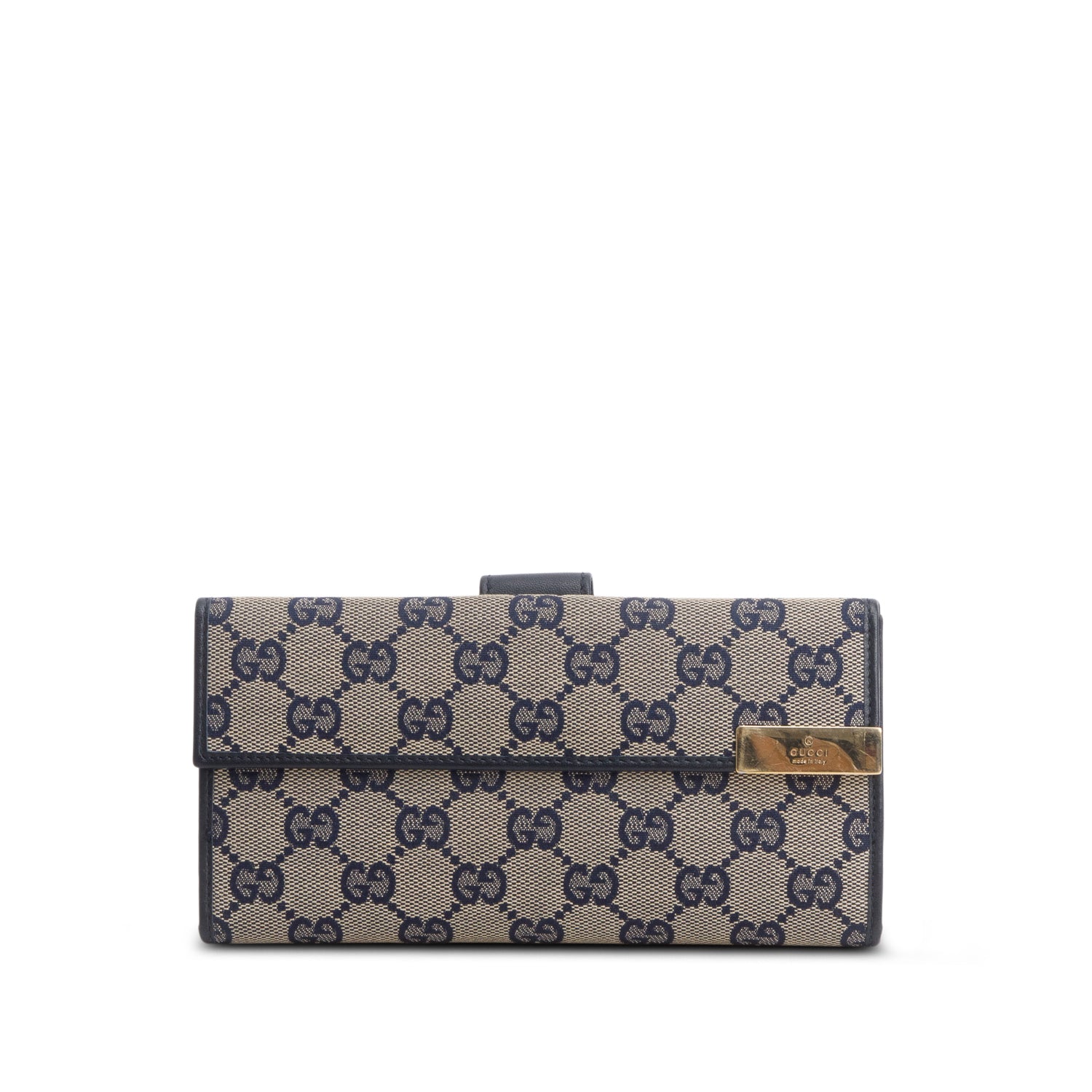 Gucci Navy Monogram Continental Wallet