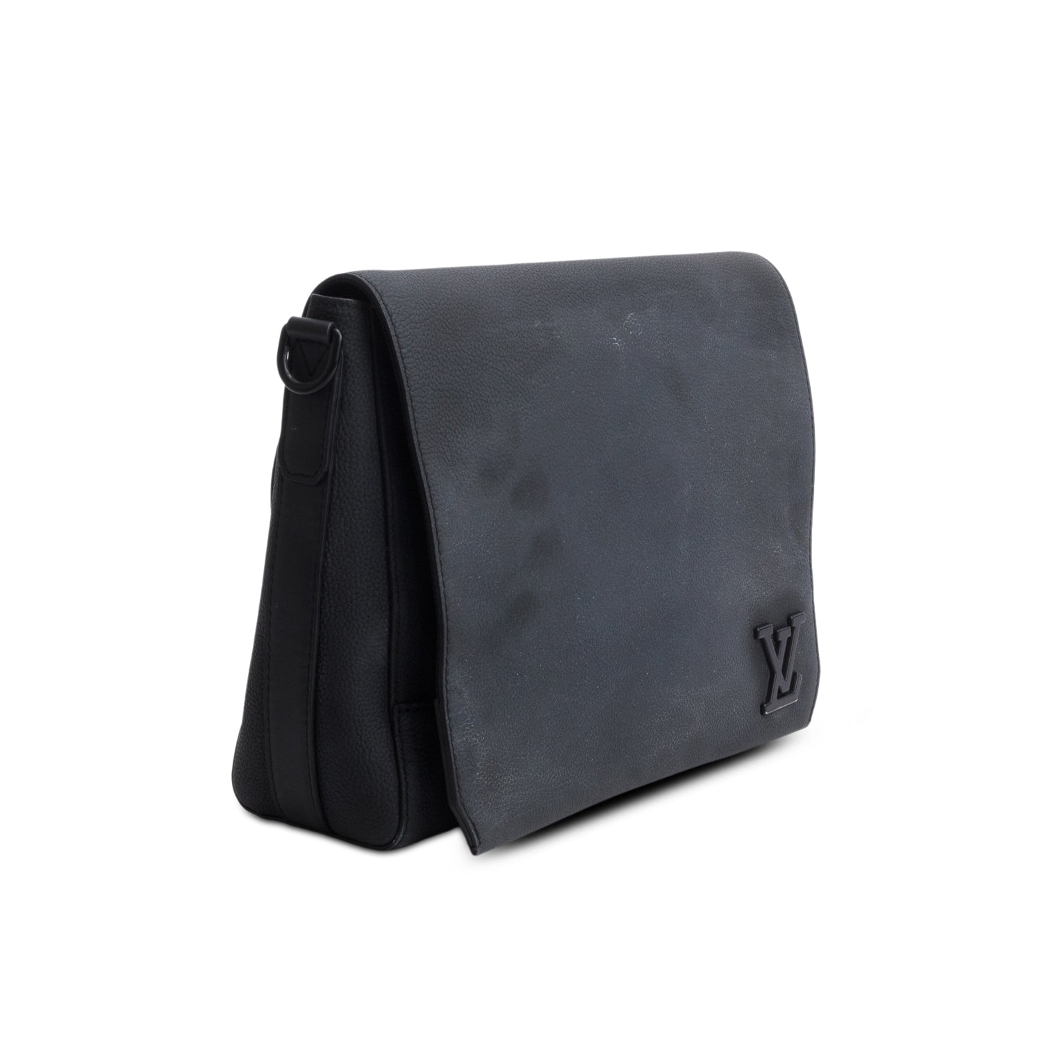 Louis Vuitton Black Calfskin Aerogram Takeoff Messenger Bag