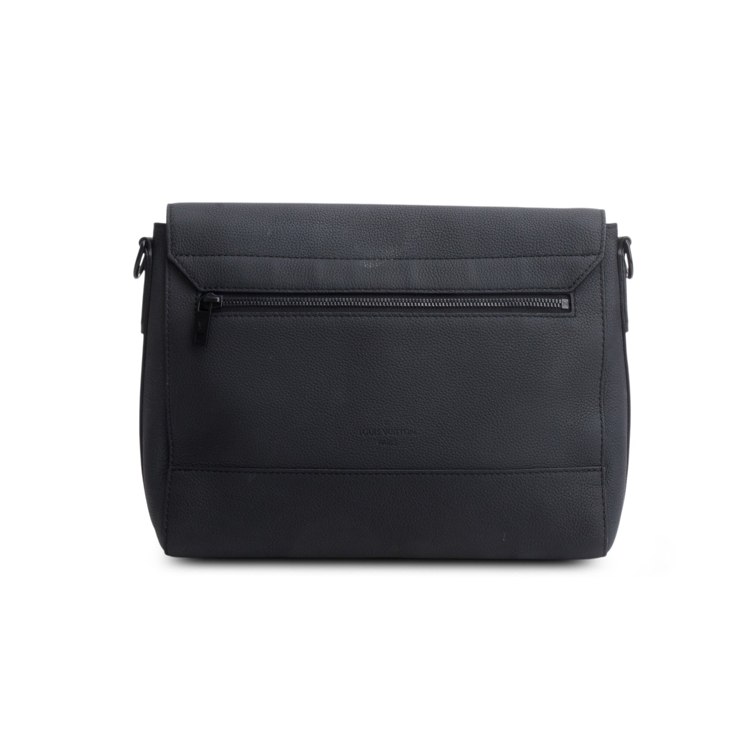 Louis Vuitton Black Calfskin Aerogram Takeoff Messenger Bag
