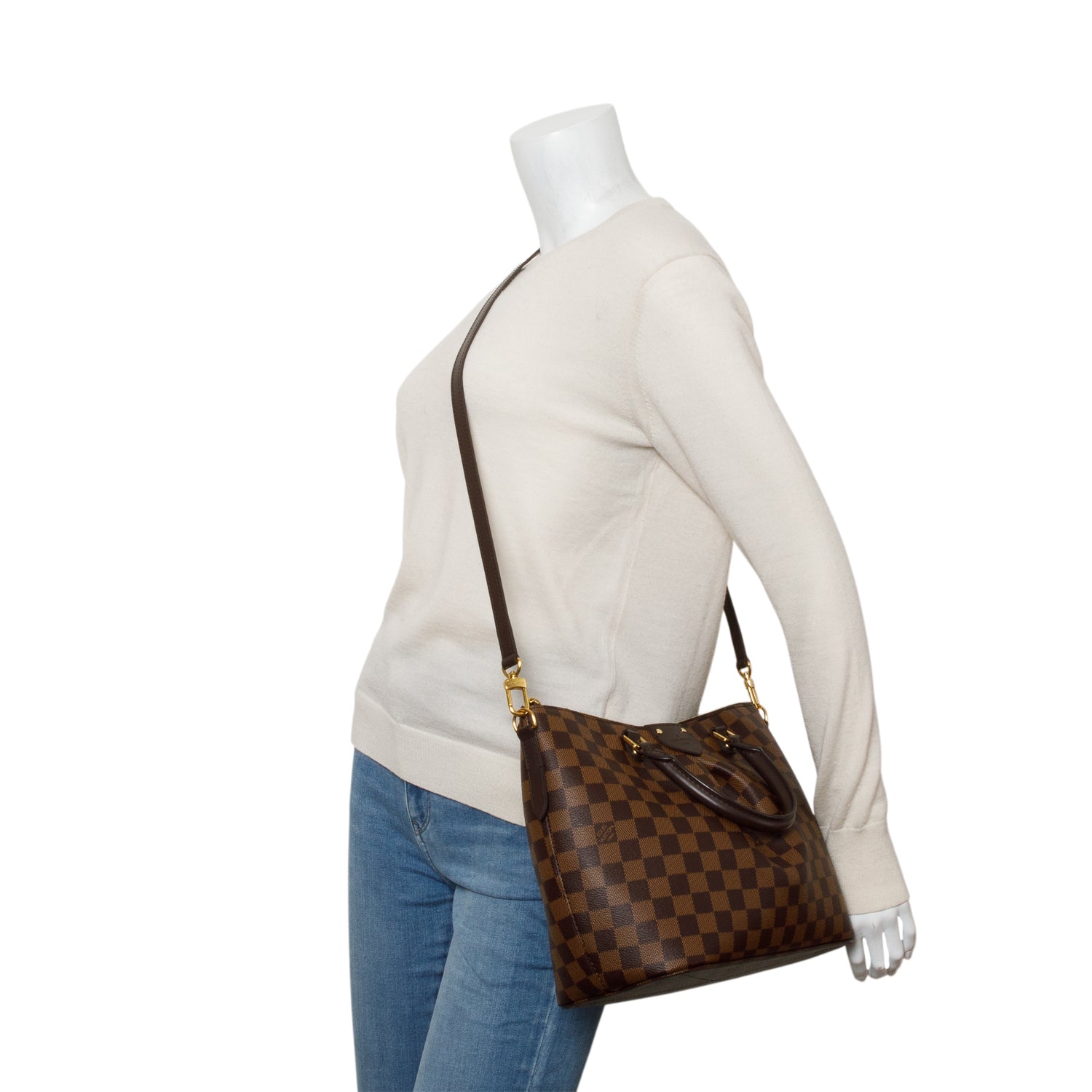 Louis Vuitton 2021 Damier Ebene Siena PM w/ Strap & Receipt
