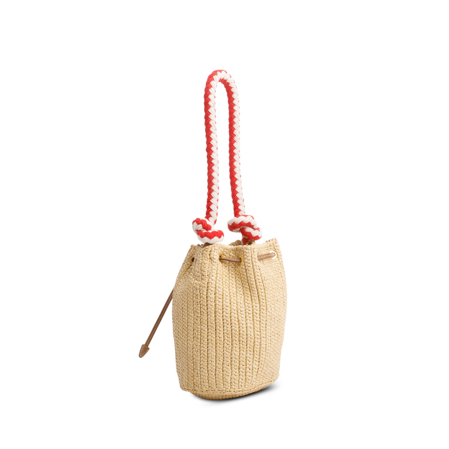 Prada Beige Crochet Mini Bucket Bag w/ Strap