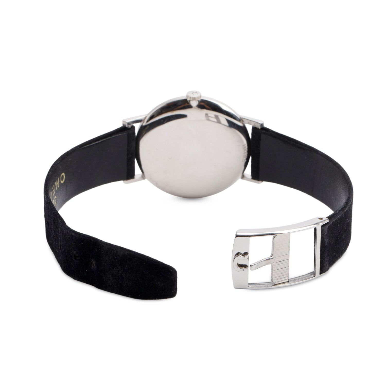 Omega Vintage 18k White Gold Diamond Bezel 32.5 MM Manual Watch