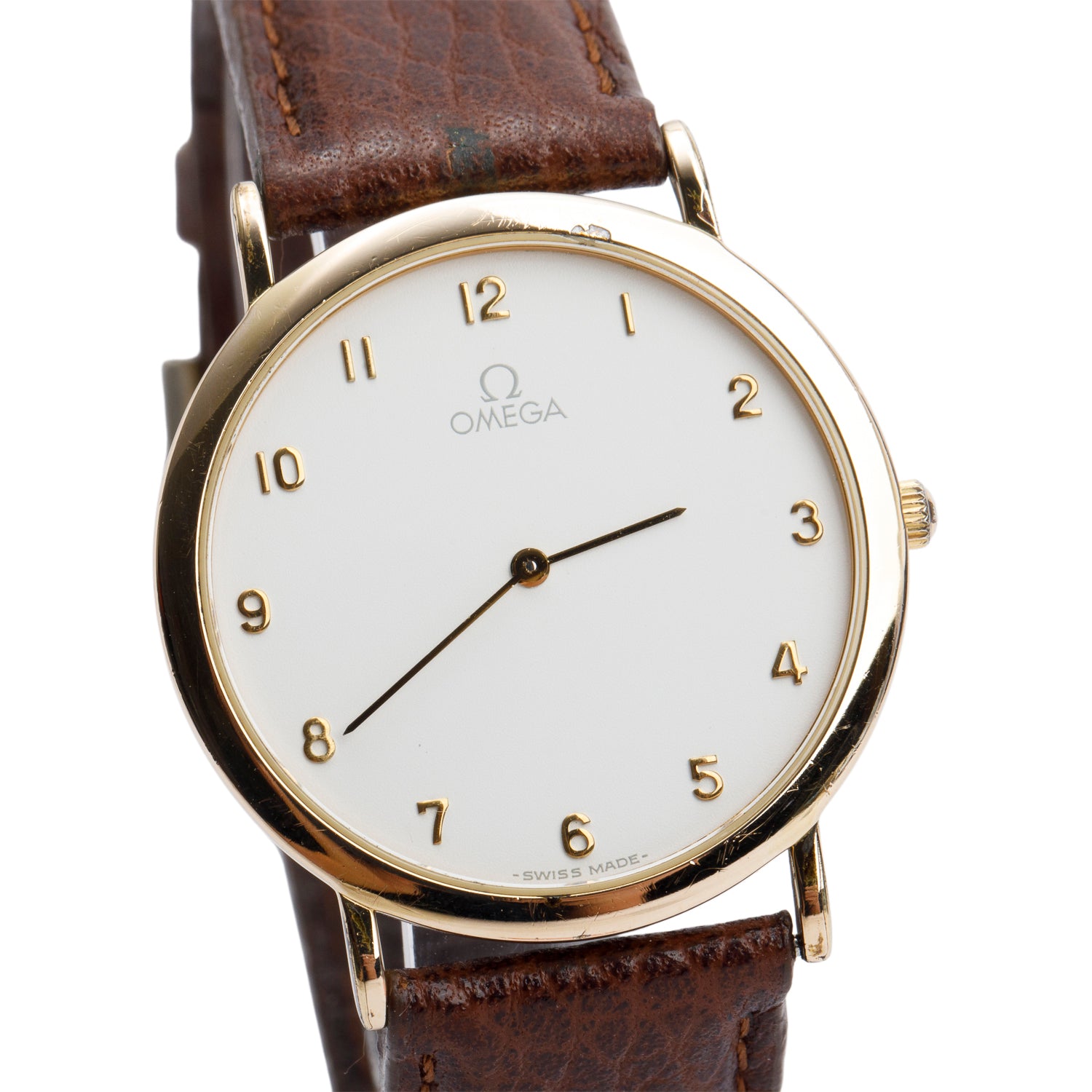 Omega Vintage Gold-Plated Stainless Steel De Ville 32.5 MM Quartz Watch White Dial