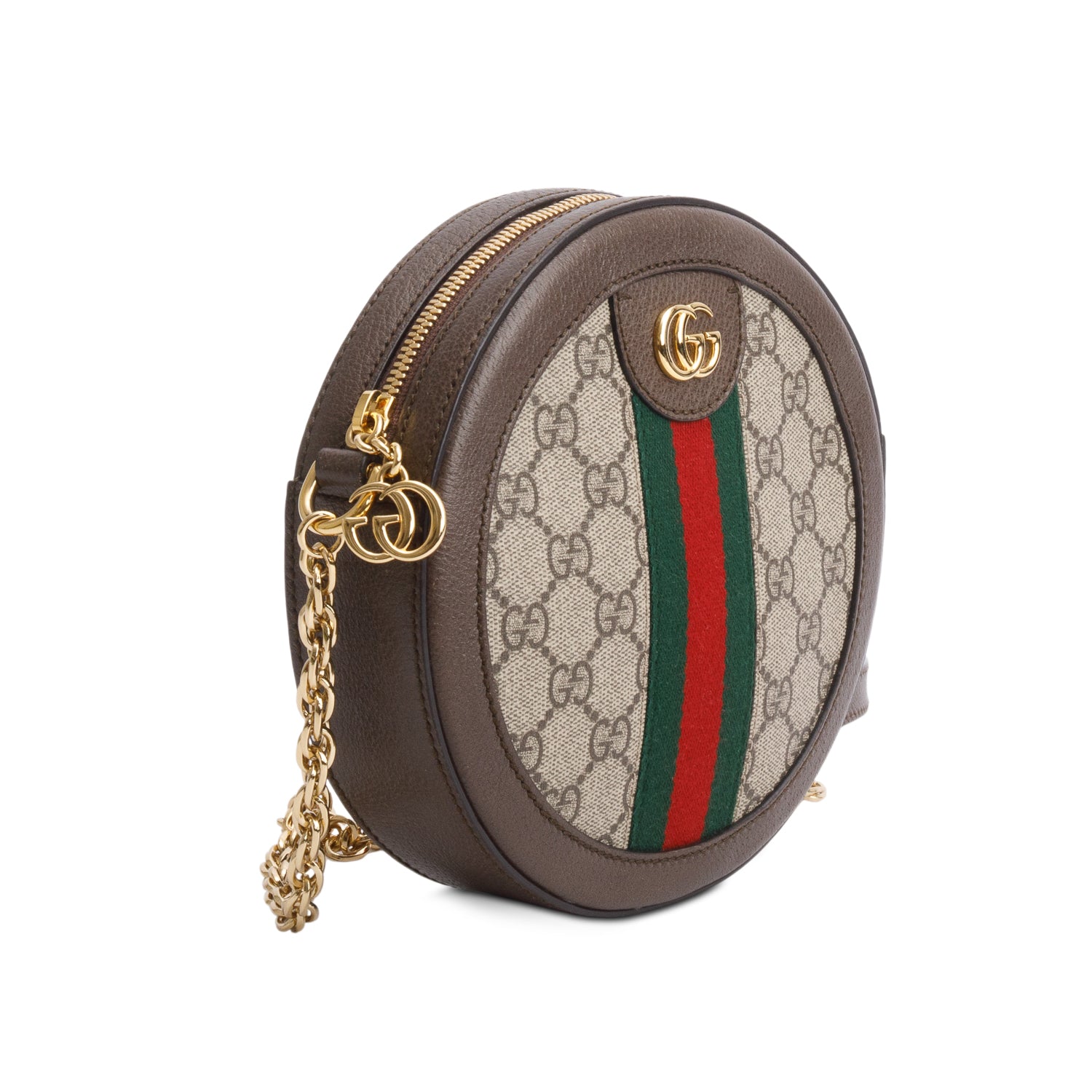 Gucci GG Supreme Monogram Web Mini Ophidia Round Shoulder Bag w/ Box
