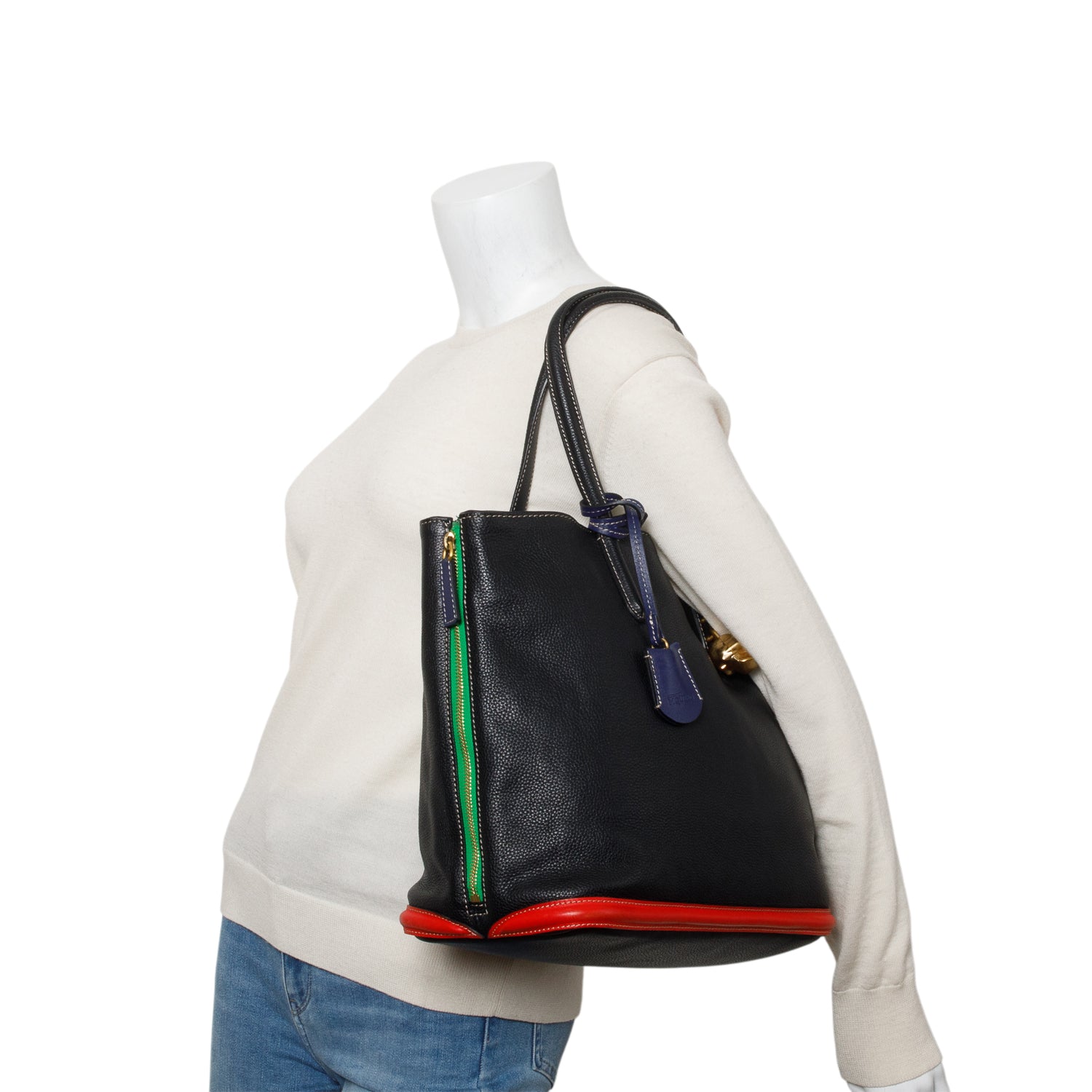 Alexander Mcqueen Black Pebbled Calfskin Skull Padlock Tote Bag