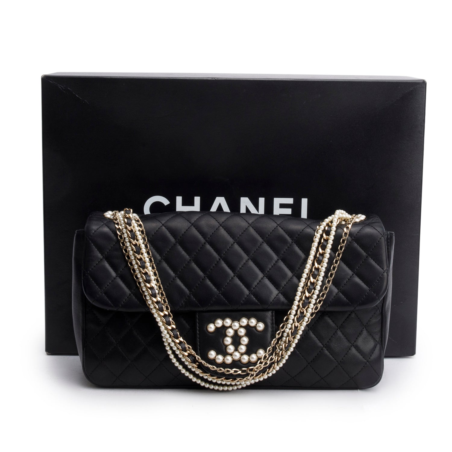 Chanel Lambskin Quilted Medium Westminster Pearl Flap w/ Box & Authenticity Card