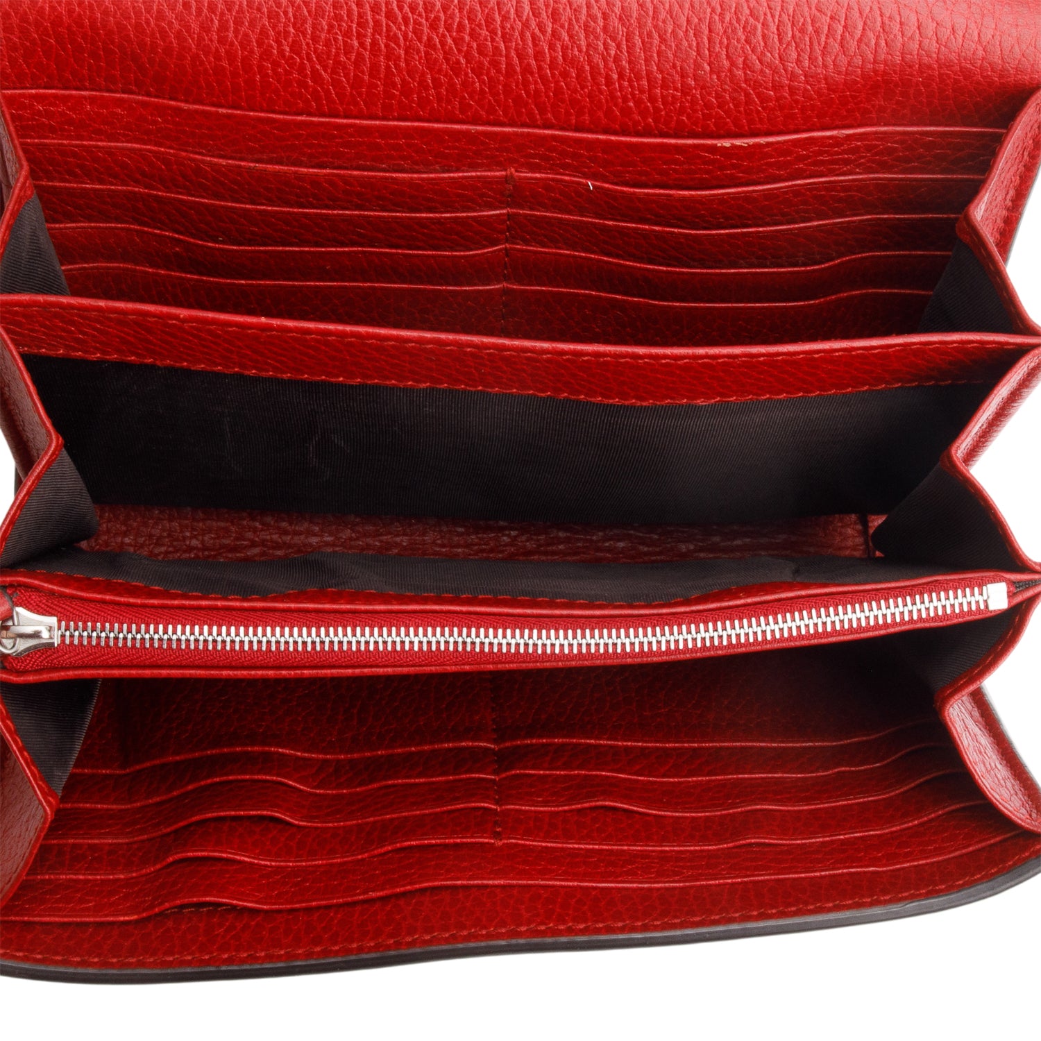 Gucci Red Calfskin Crystals Mini Dionysus Chain Wallet