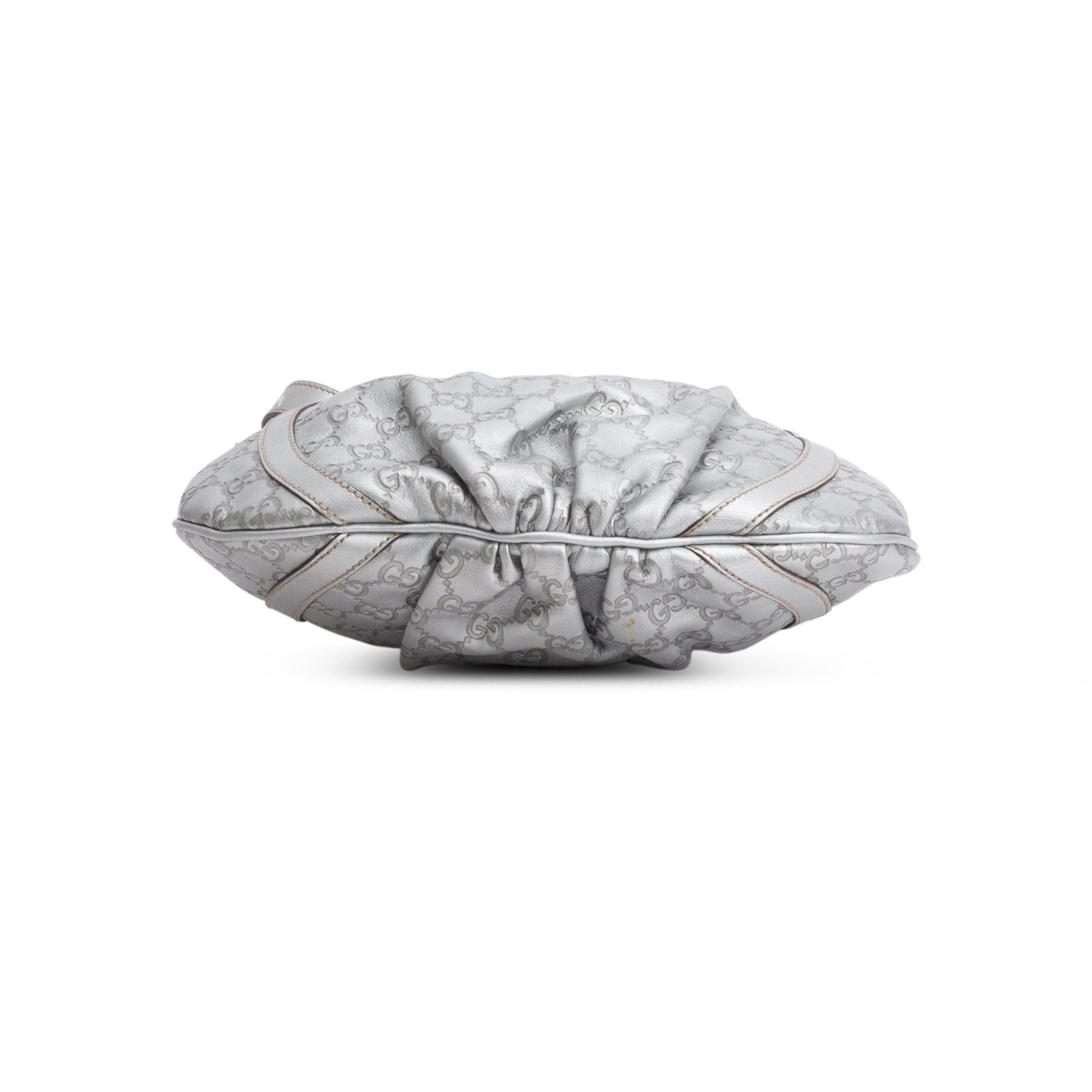 Gucci Silver Signature Leather D Ring Messenger Bag
