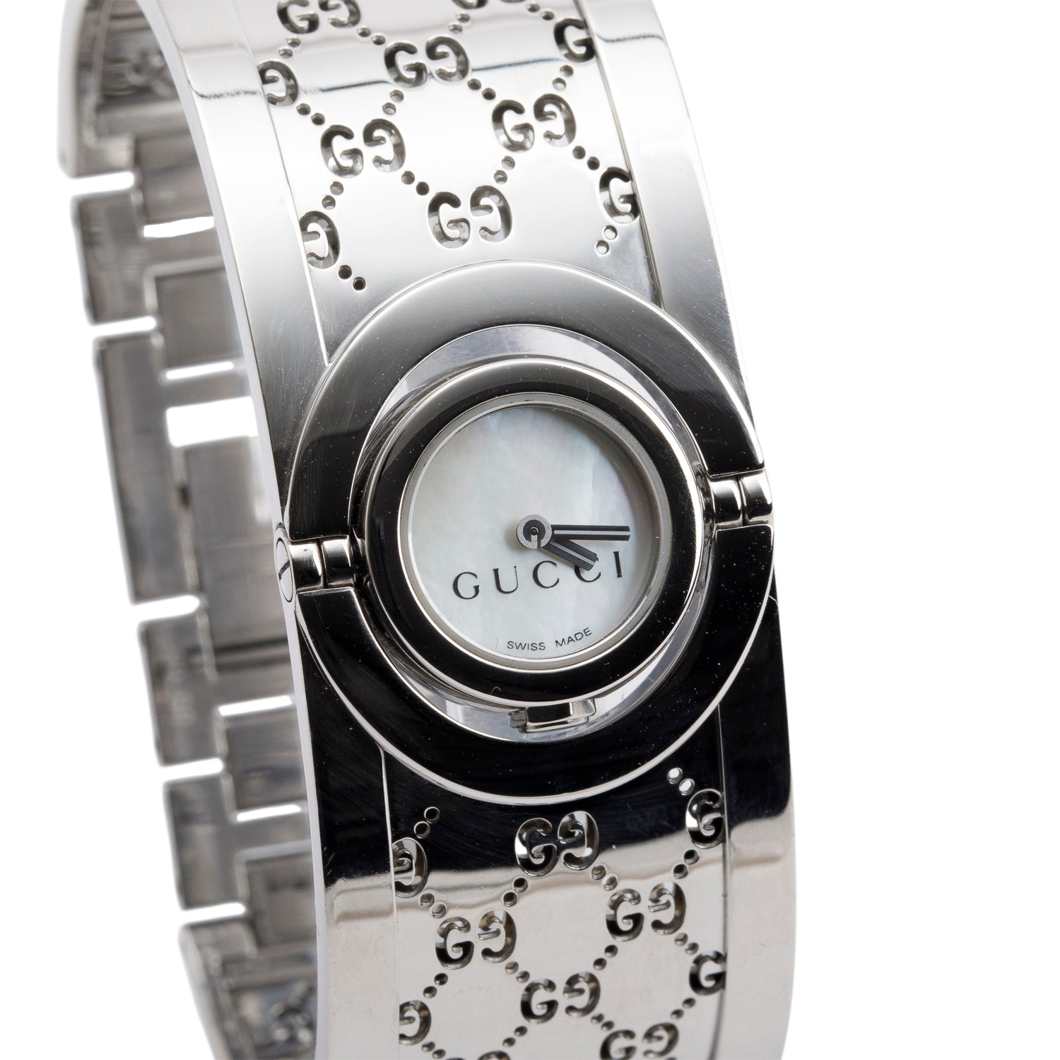 Gucci Stainless Steel Twirl 23 MM Watch Mother of Pearl Dial