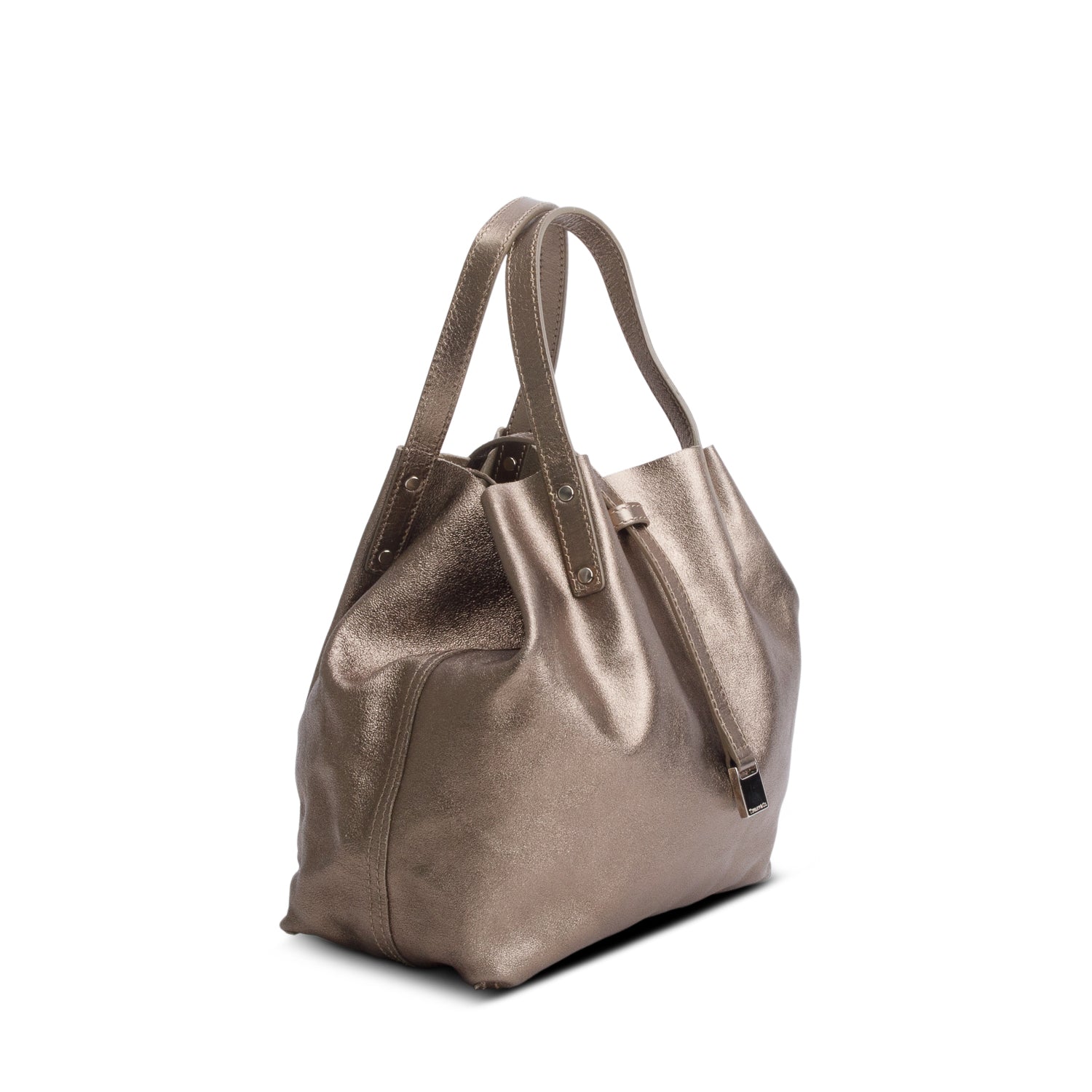 Tiffany & Co. Metallic Bronze Mini Tote Bag w/ Pouch