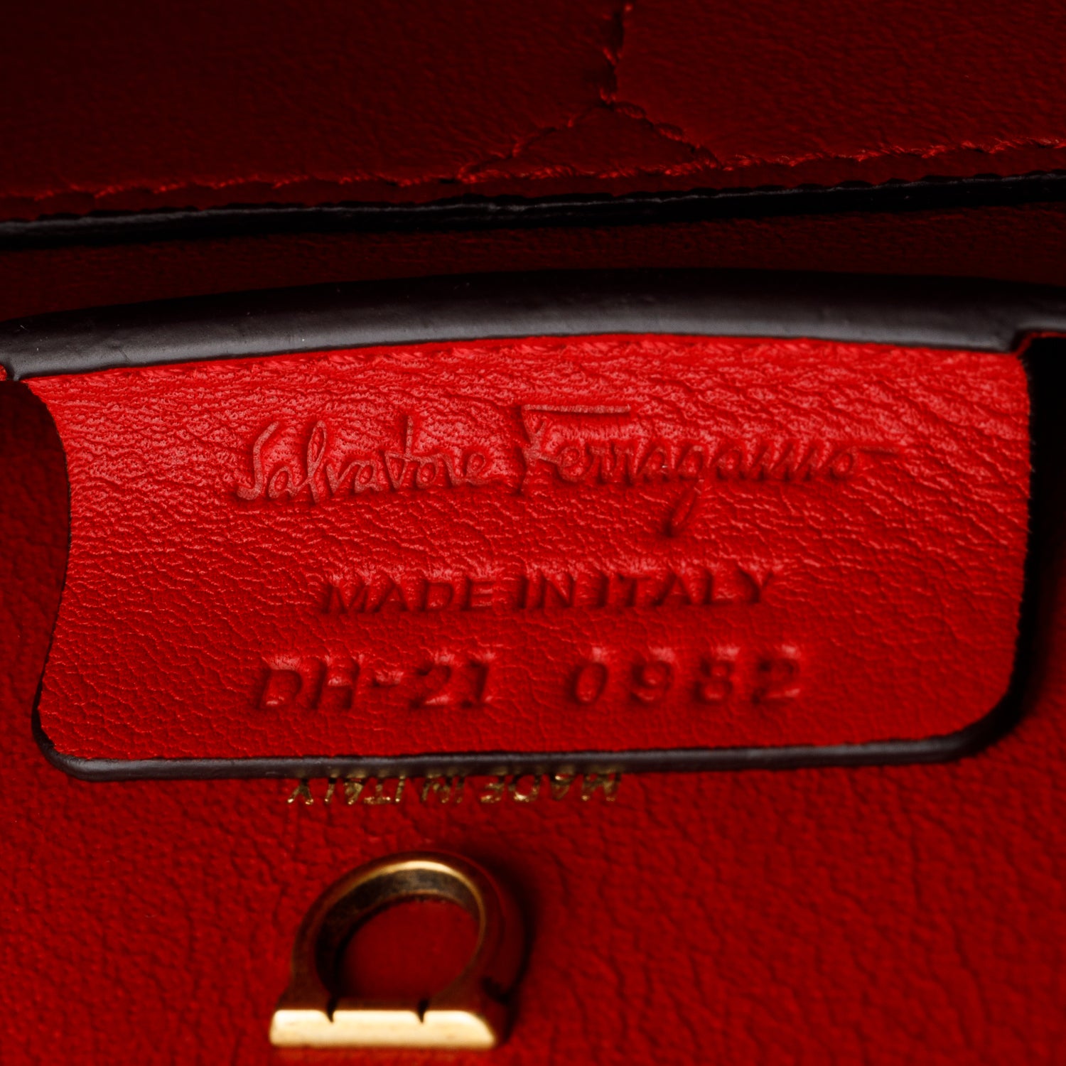 Salvatore Ferragamo Red Leather Trifolio Top Handle Bag w/ Strap