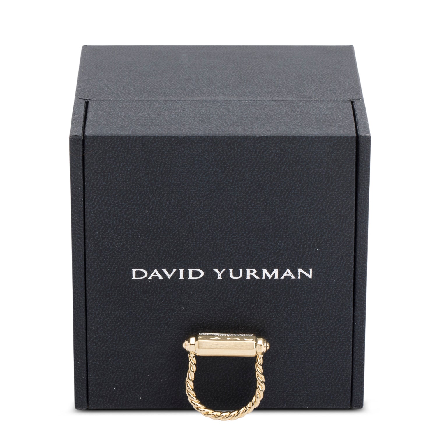 David Yurman 18k Yellow Gold Diamond Lexington 7.5MM Barrel Ring, Size 6 w/ Box