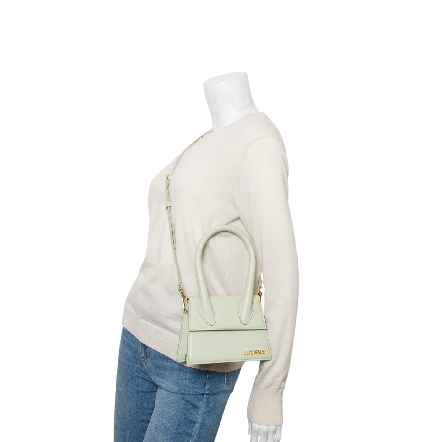 Jacquemus Green Smooth Calfskin Le Chiquito Moyen w/ Strap