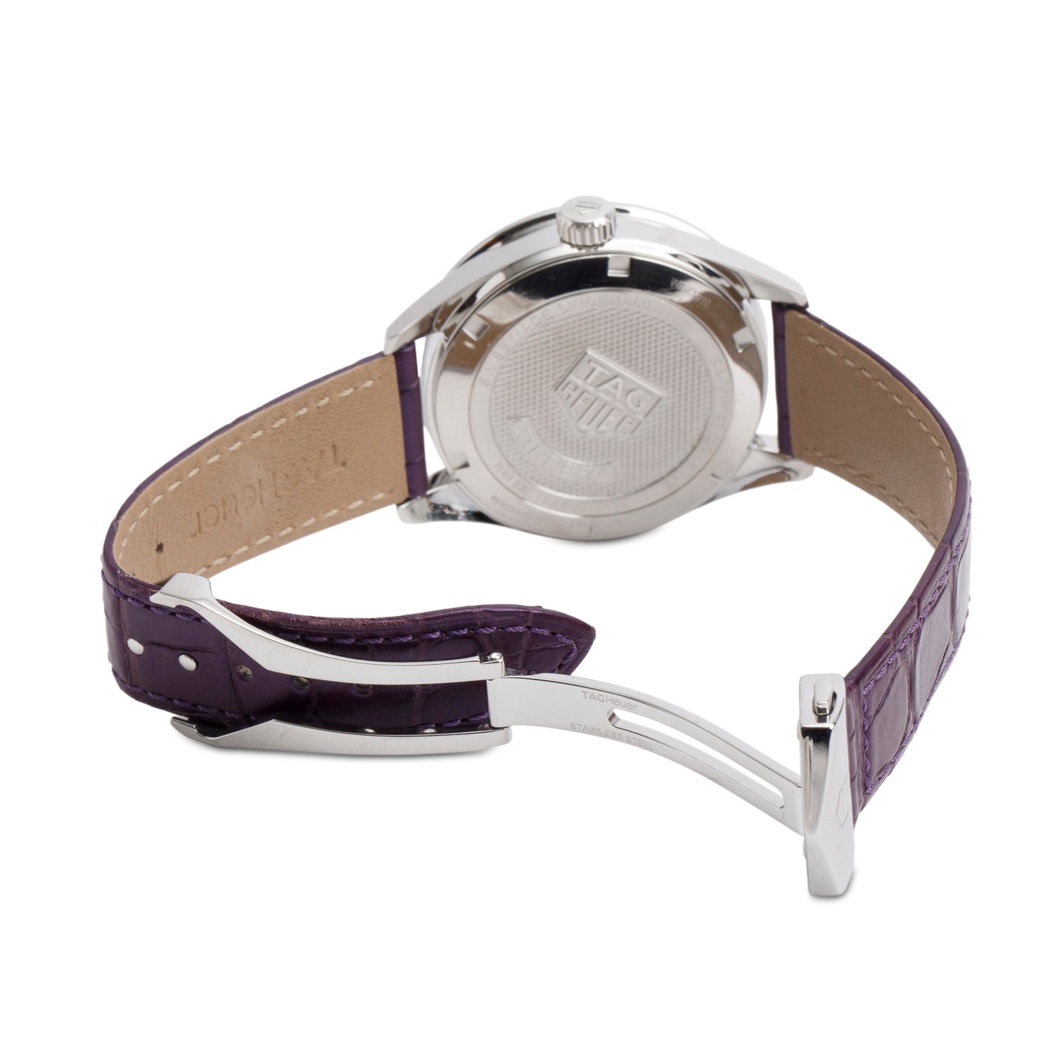 Tag Heuer Stainless Steel Diamond Bezel Carrera 36 MM Quartz Watch Mother of Pearl Dial WBK1316