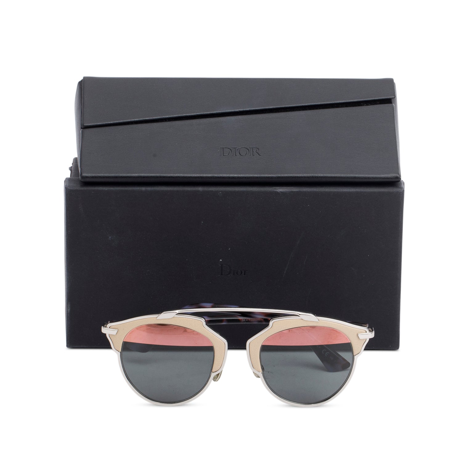 Christian Dior Purple Havana Acetate Pink/Black Lenses SoReal/L Sunglasses w/ Box & Case
