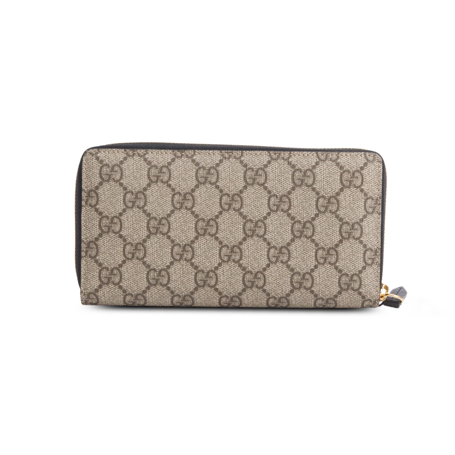Gucci Dollar Calfskin GG Supreme Monogram GG Marmont Zip Around Wallet w/ Box