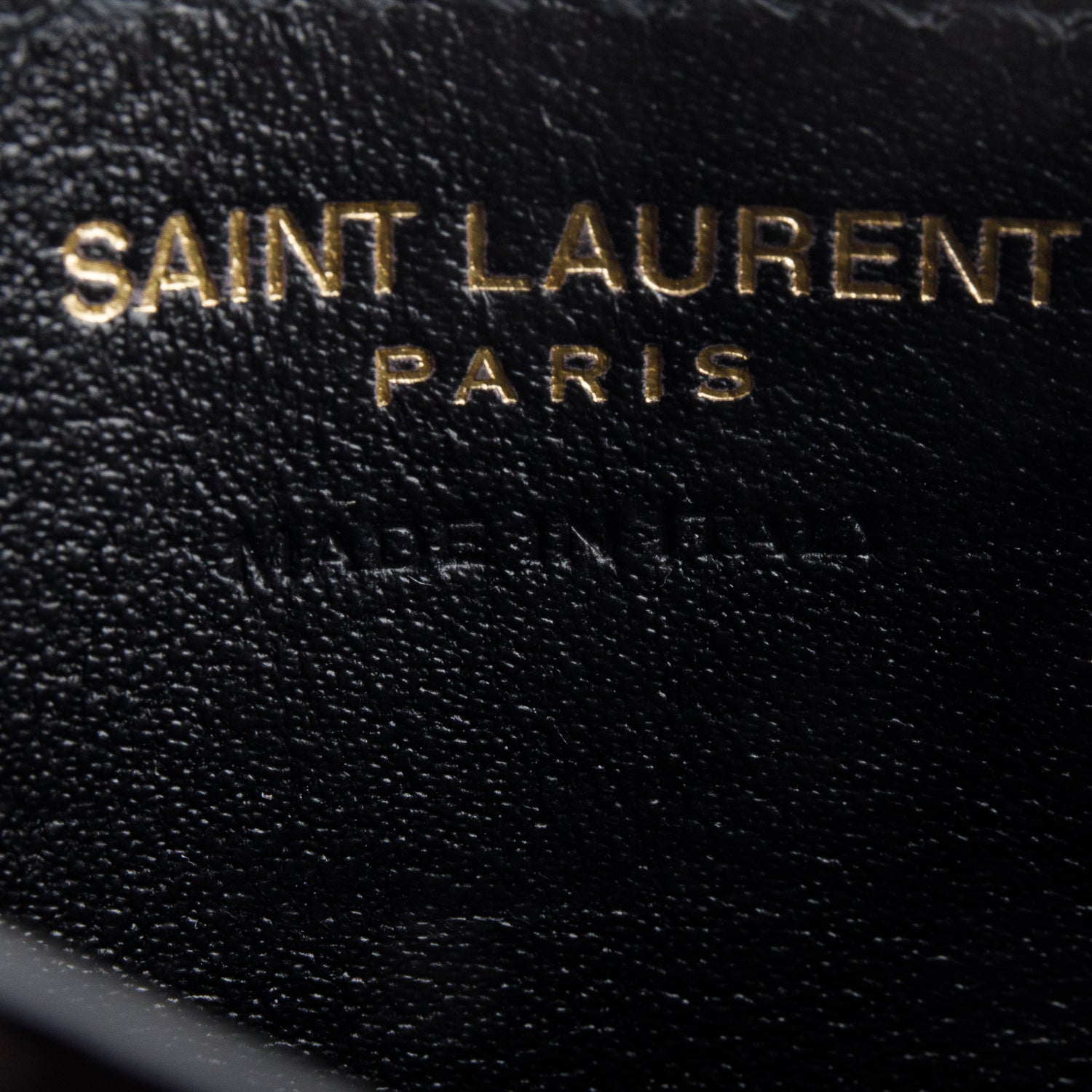 Saint Laurent 2025 Black Grain de Poudre Chevron Cassandre Card Holder w/ Box & Receipt