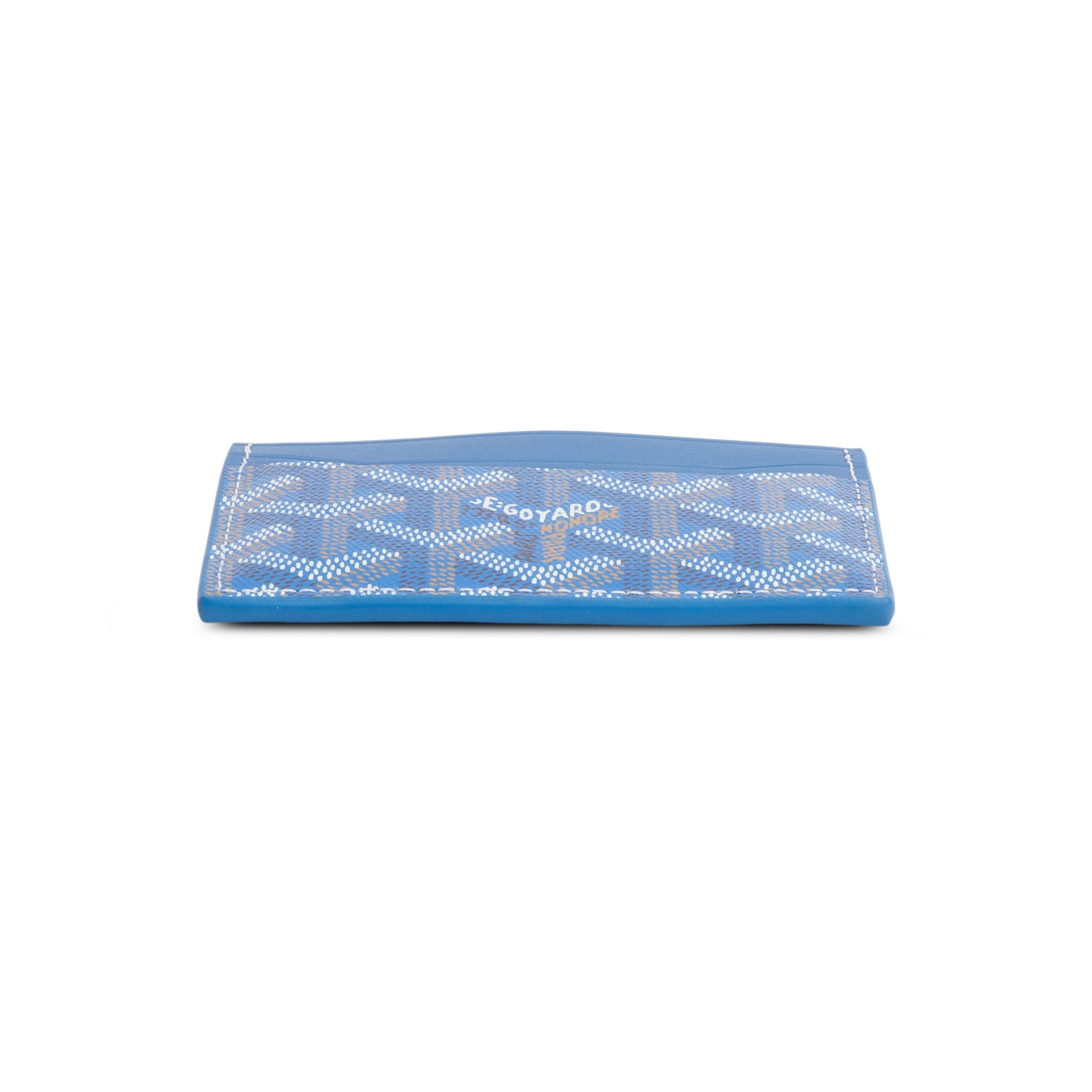 Goyard 2025 Blue Leather & Coated Canvas Saint Sulpice Card Holder w/ Box