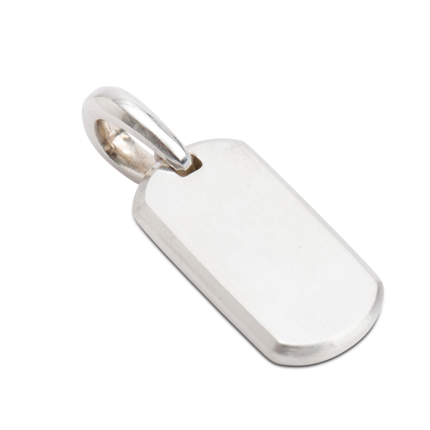 David Yurman Sterling Silver Chevron Dog Tag Pendant