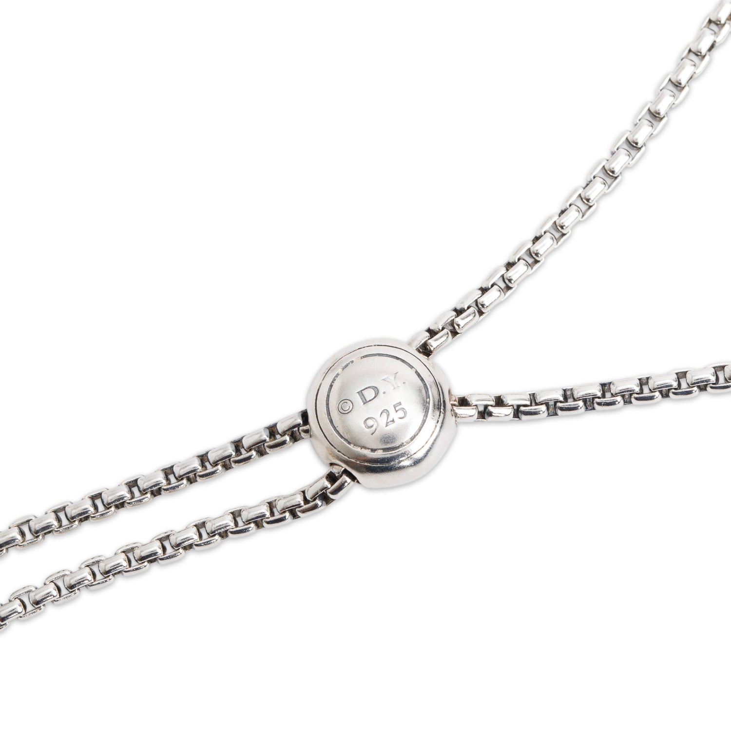 David Yurman Sterling Silver 1.7 MM Box Chain Adjustable Slider Necklace