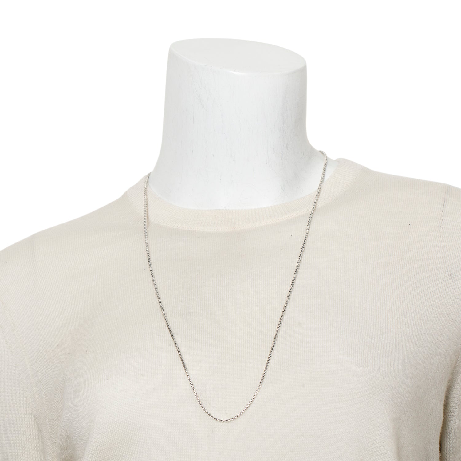 David Yurman Sterling Silver 1.7 MM Box Chain Adjustable Slider Necklace