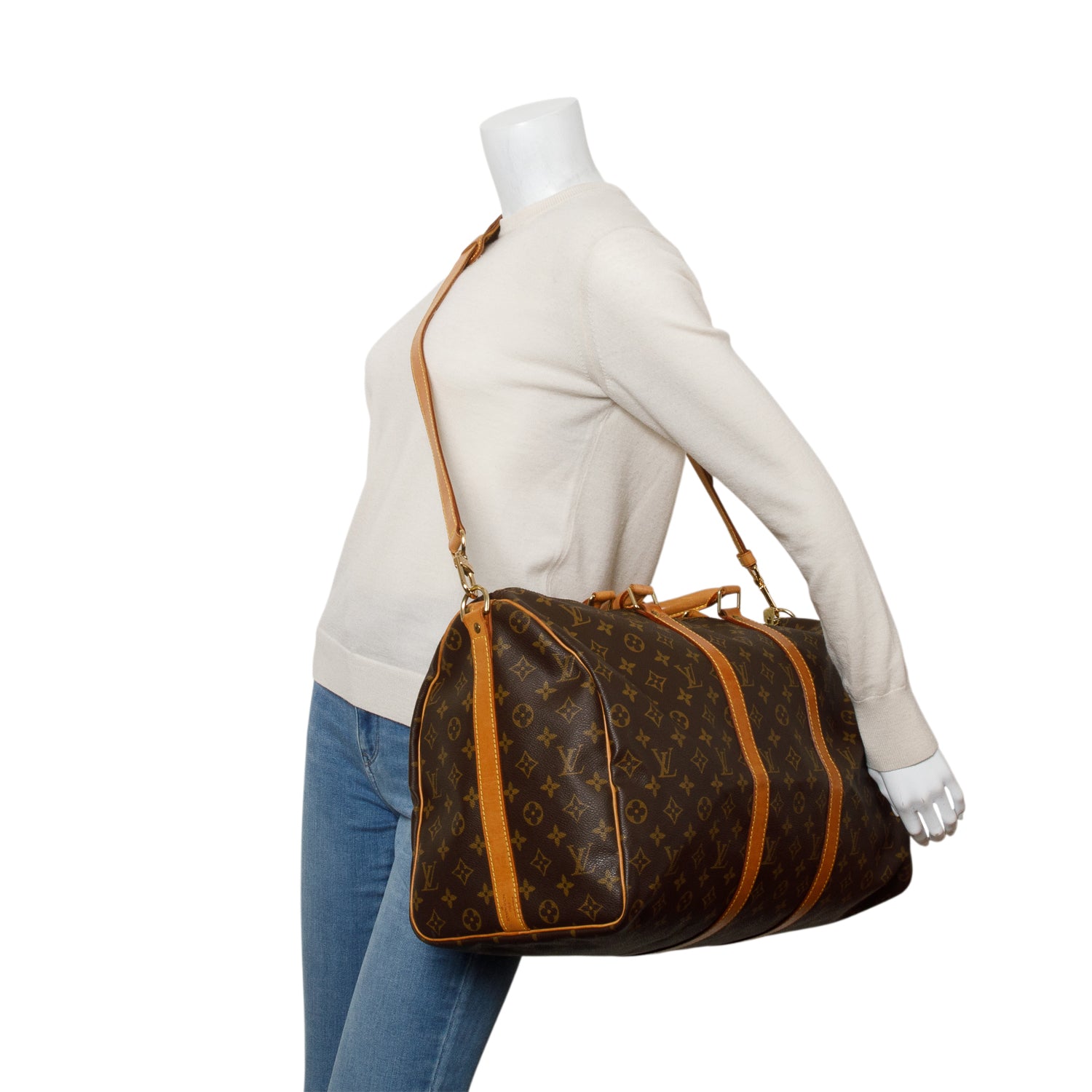 Louis Vuitton Vintage Monogram Keepall Bandouliere 50 w/ Strap