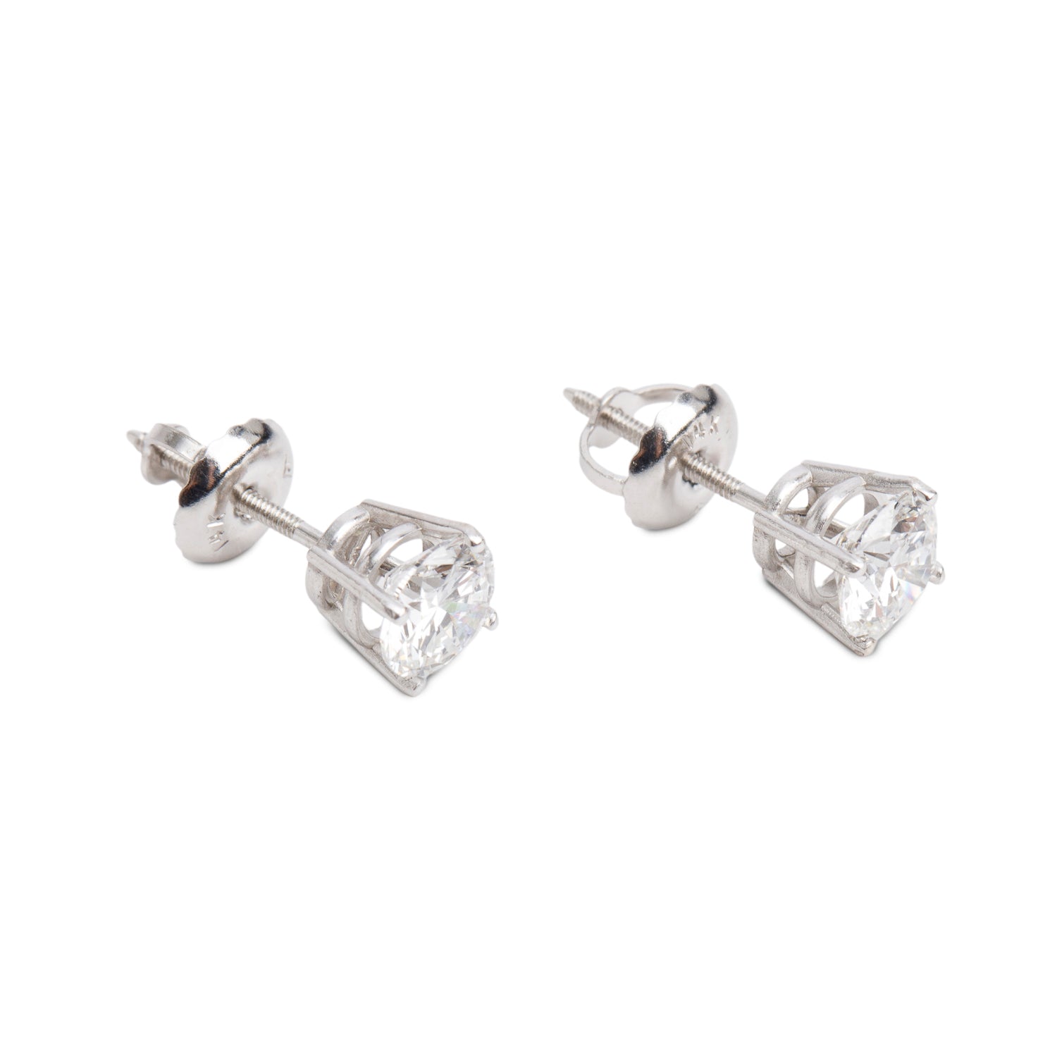 14k White Gold 1.00 tcw. Diamond Stud Earrings