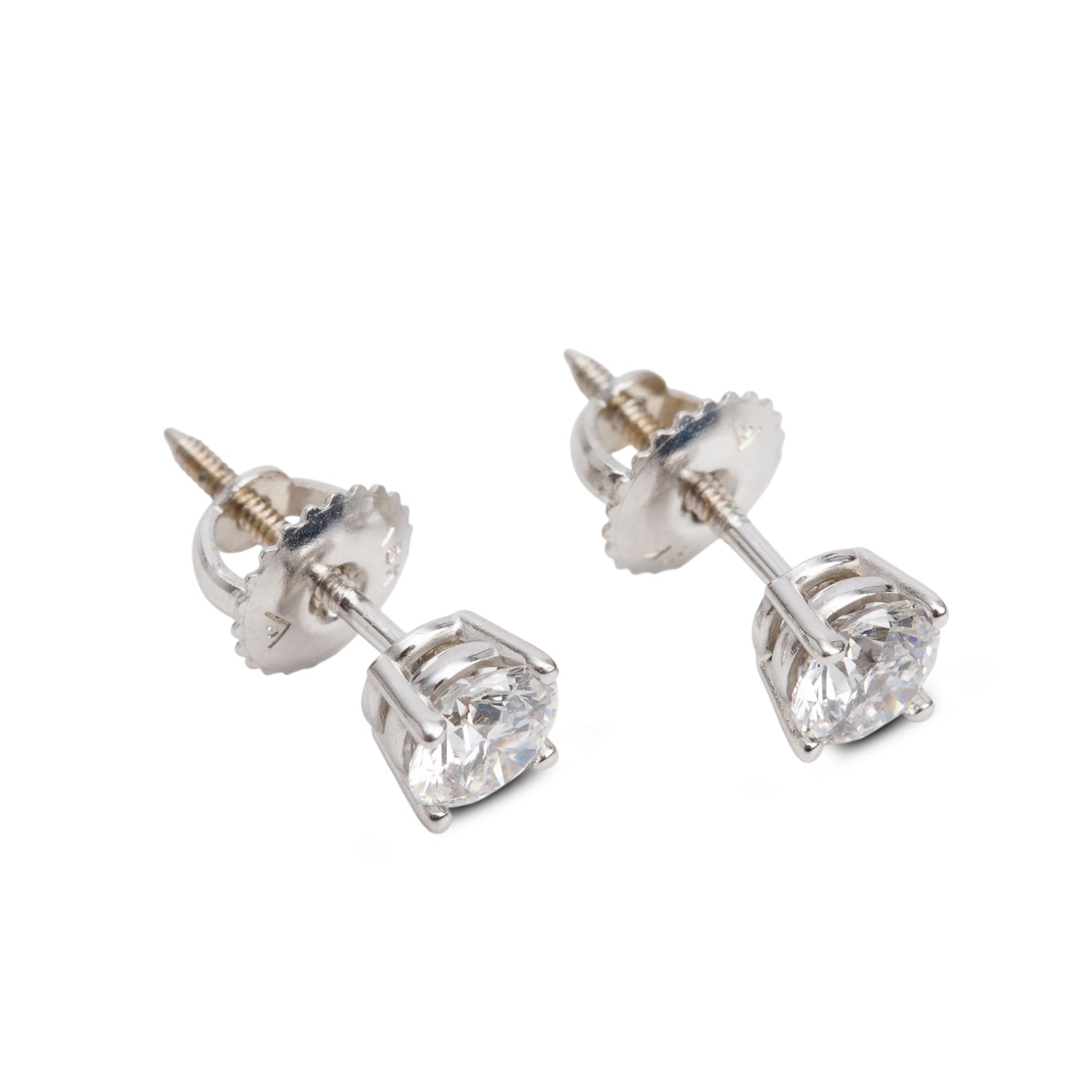 18k White Gold 0.82 tcw. Diamond Stud Earrings
