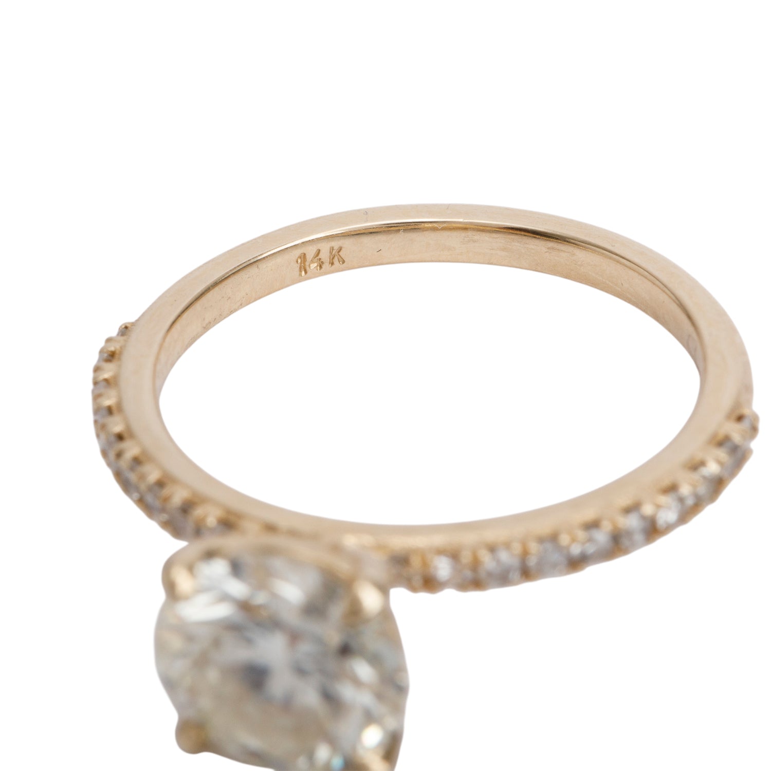 14k Yellow Gold 2.70 ct. Round Cut Diamond Engagement Ring, Size 7.75