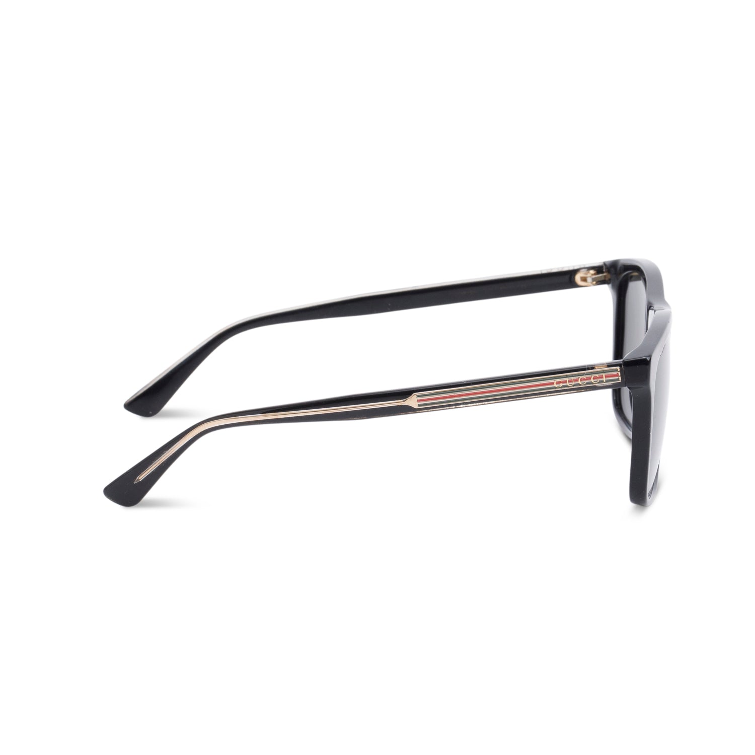 Gucci GG0381SN Black Acetate Web Square Sunglasses w/ Case